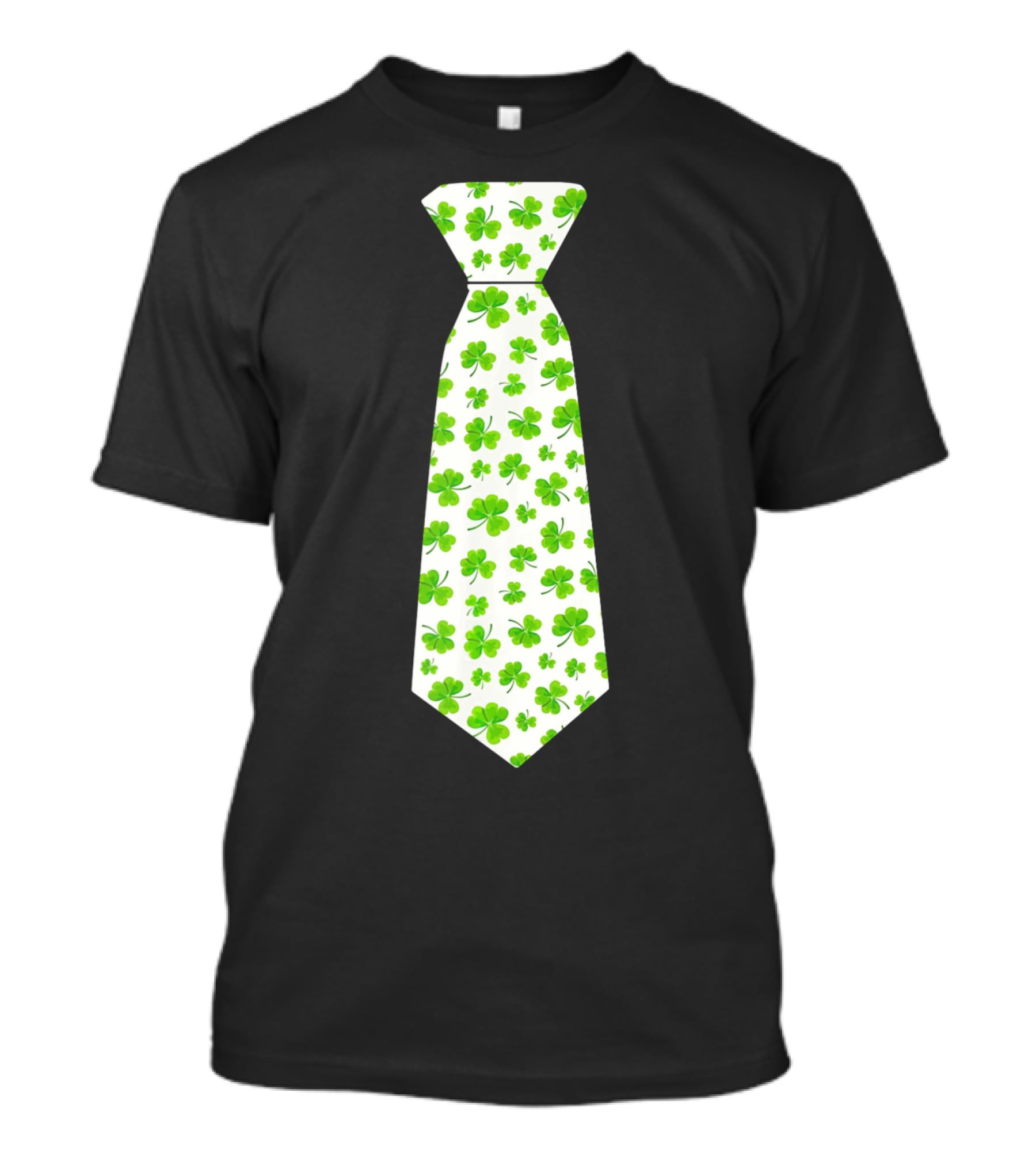 St Patricks Day Irish Shamrock Tie Pattern White Background T-Shirt