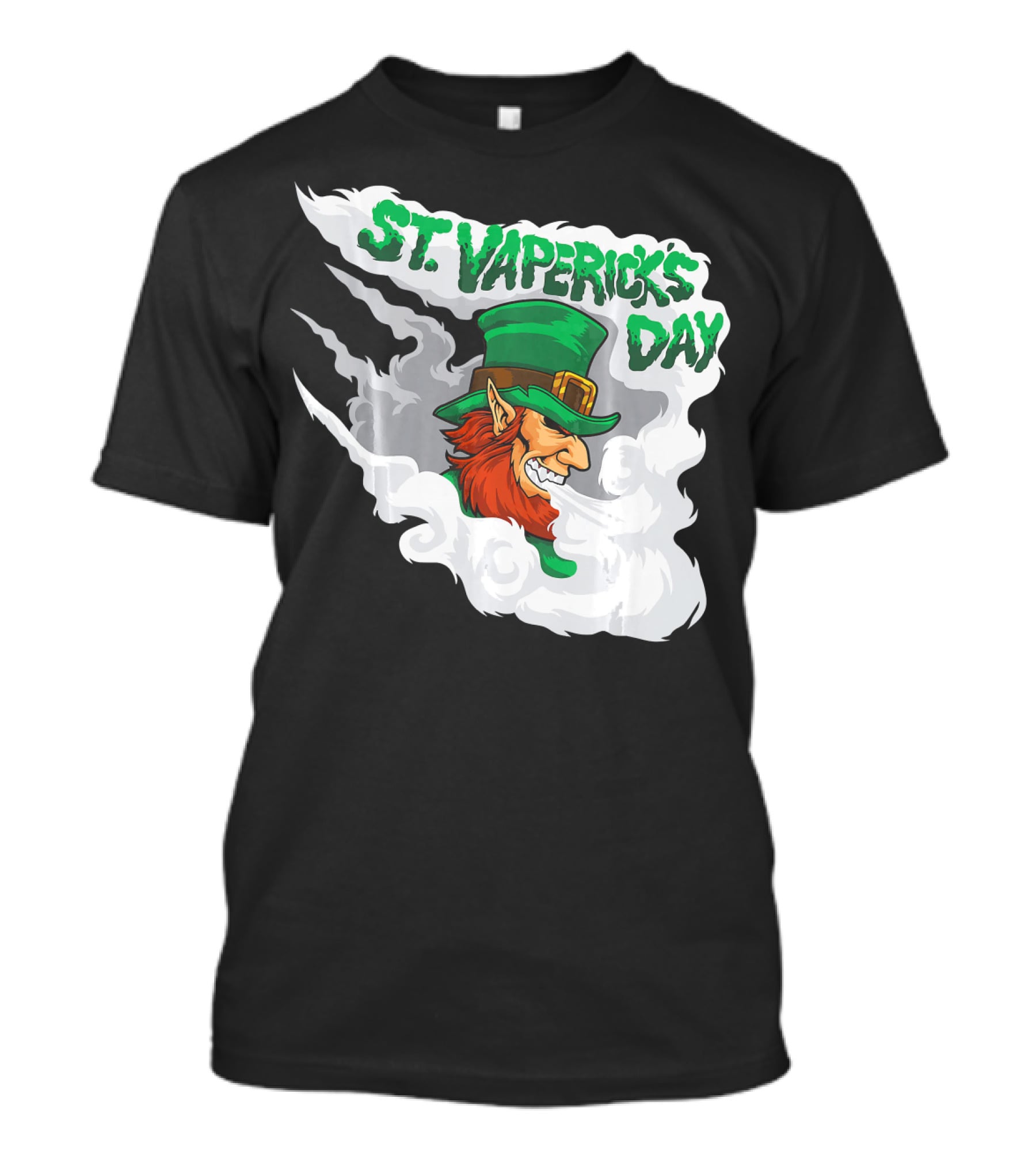 St. Vapericks Day With Vaping Leprechaun And Smoke Swirls T-Shirt