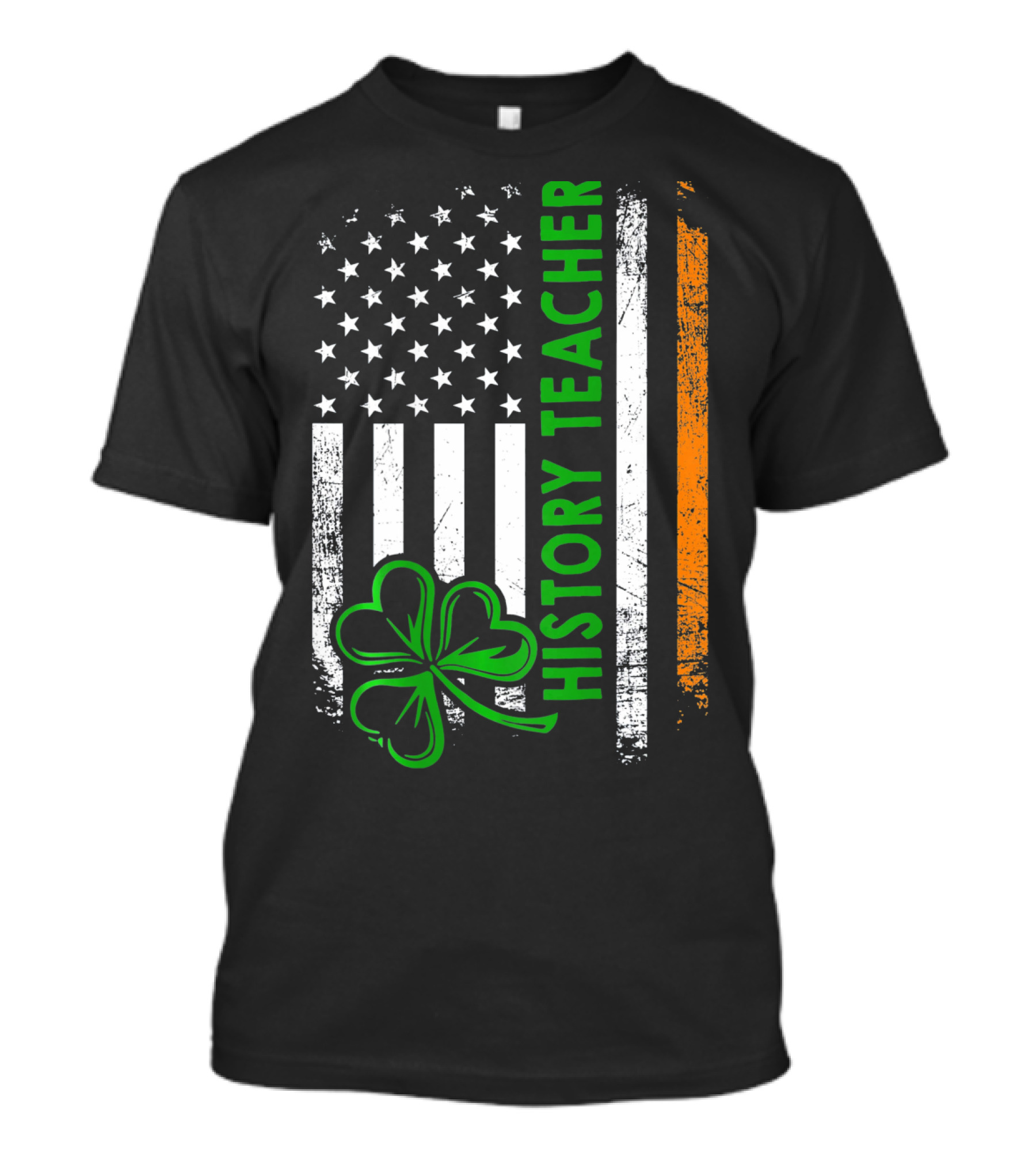 USA Flag Shamrock Irish History Teacher Histo T-Shirt