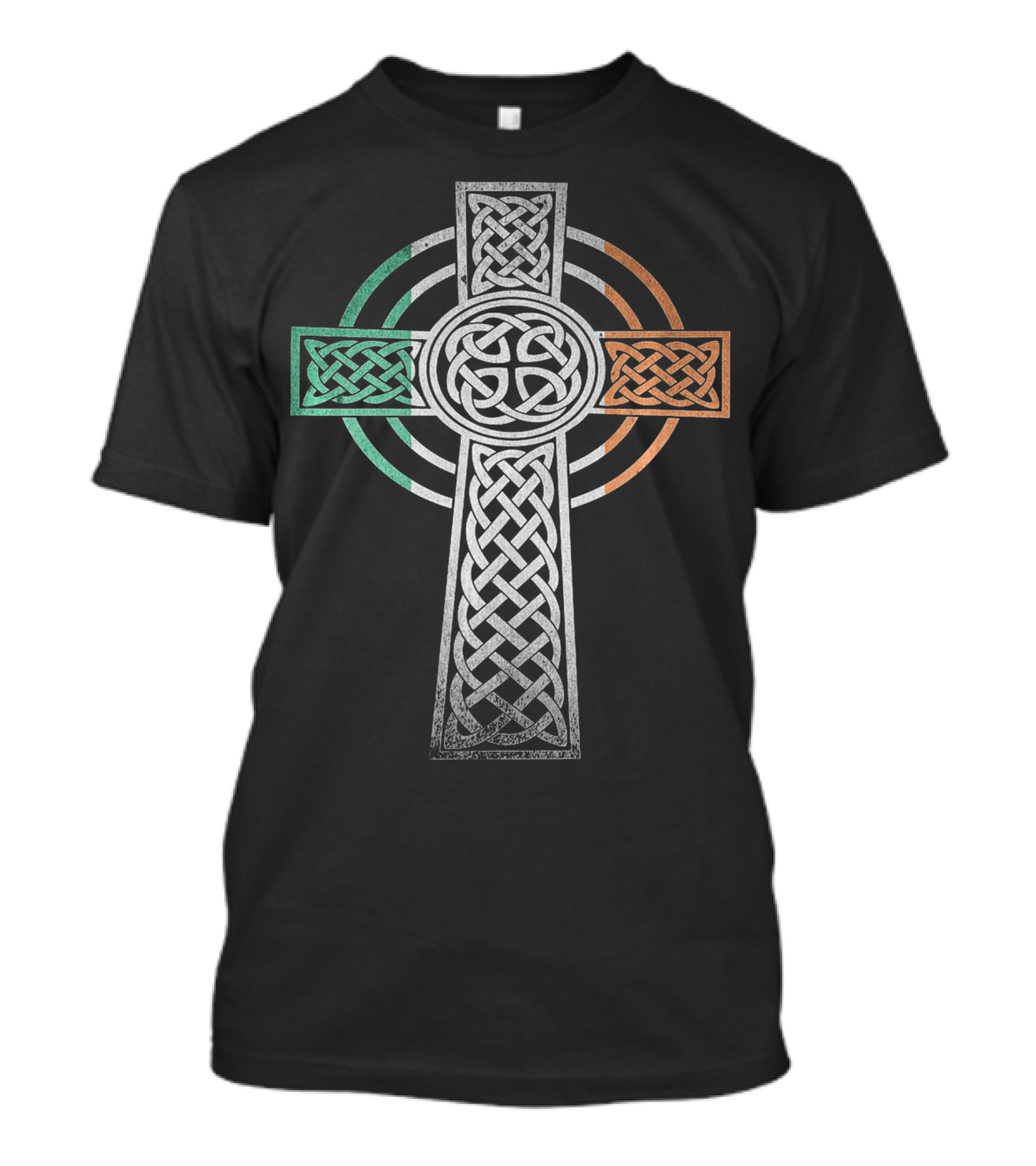 Celtic Cross With Irish Flag Colors Irish Pride T-Shirt