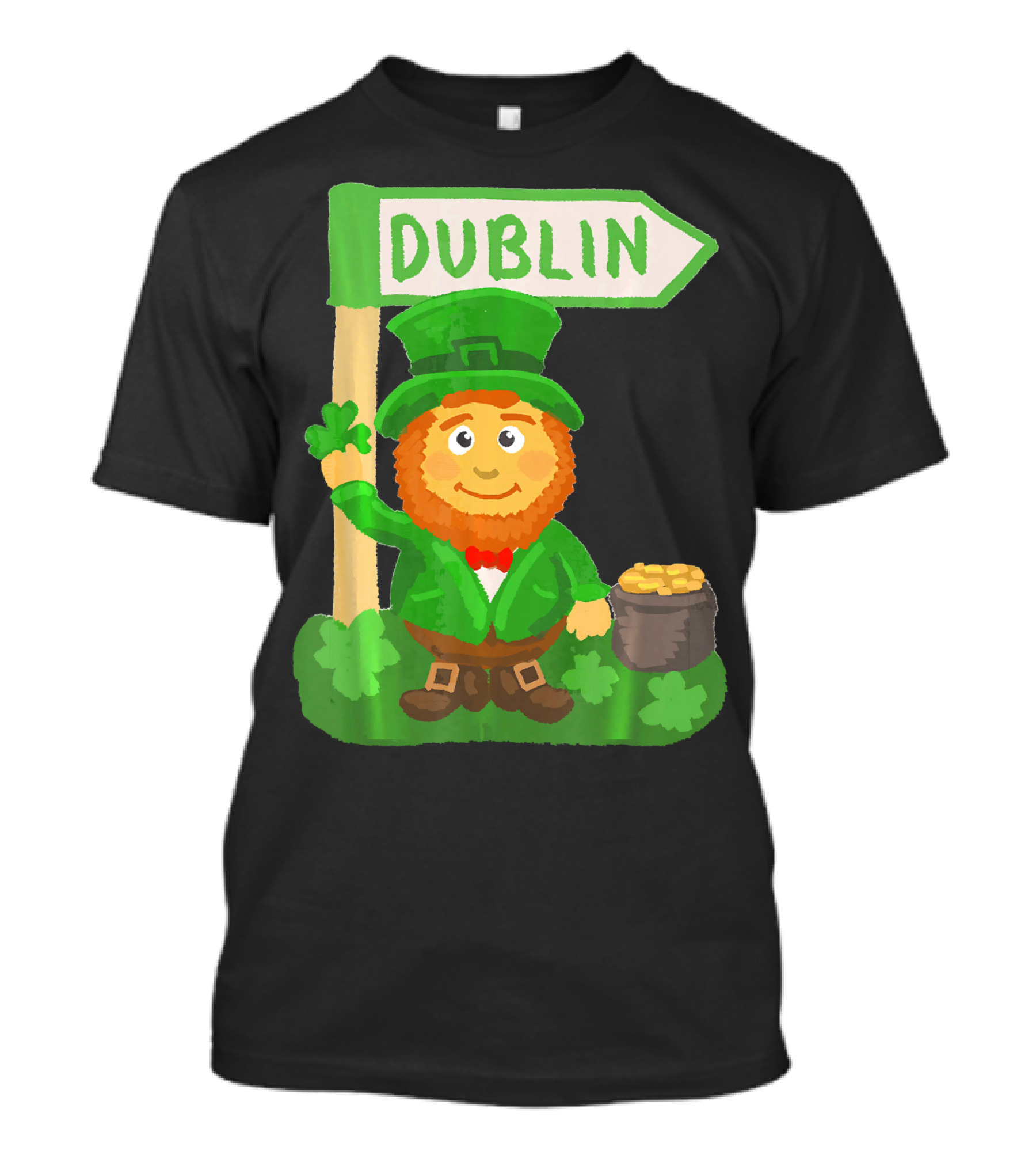Dublin Leprechaun Shamrock Gold T-Shirt