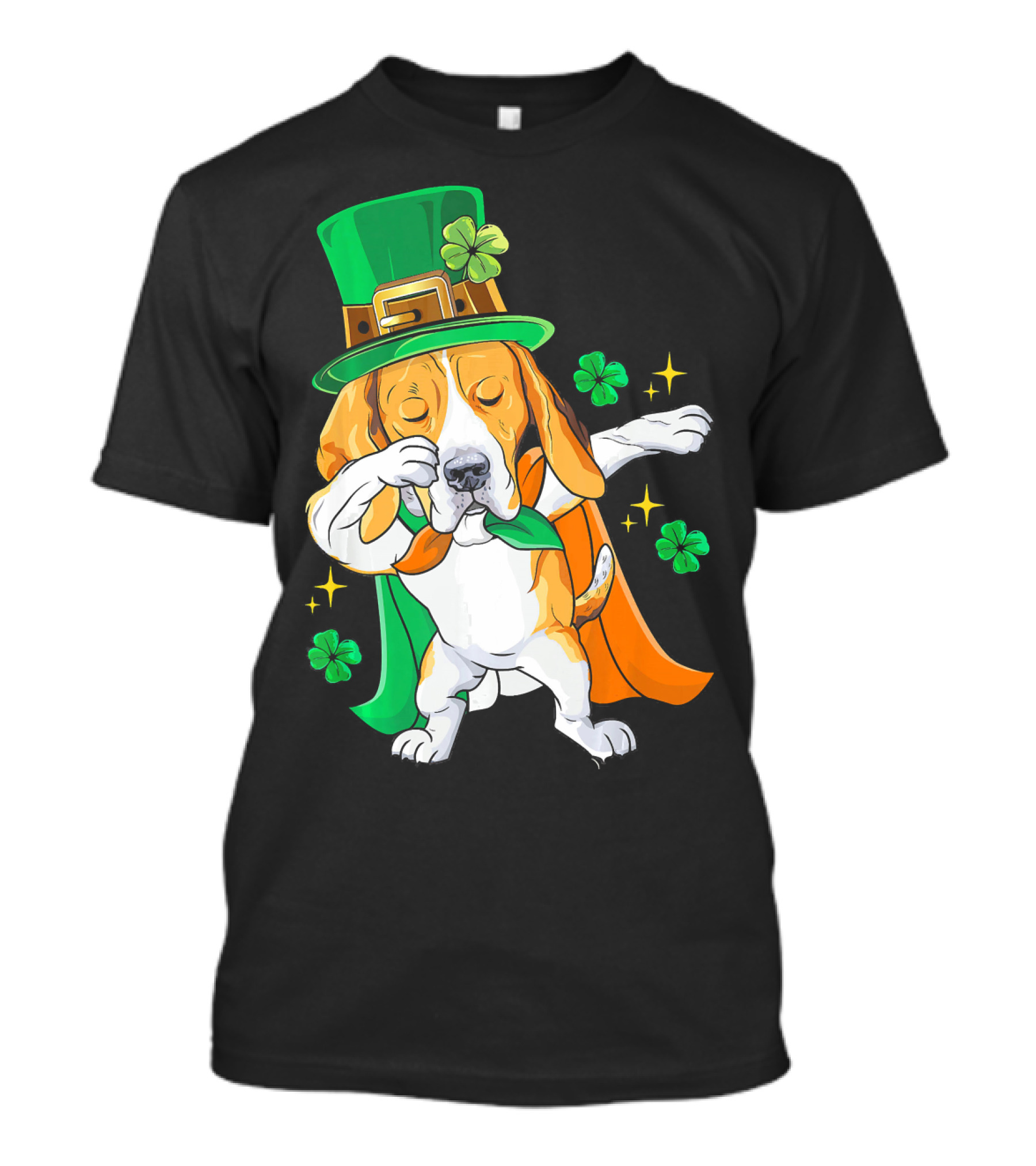 Beagle Dabbing Leprechaun St Patricks Day Shamrocks T-Shirt
