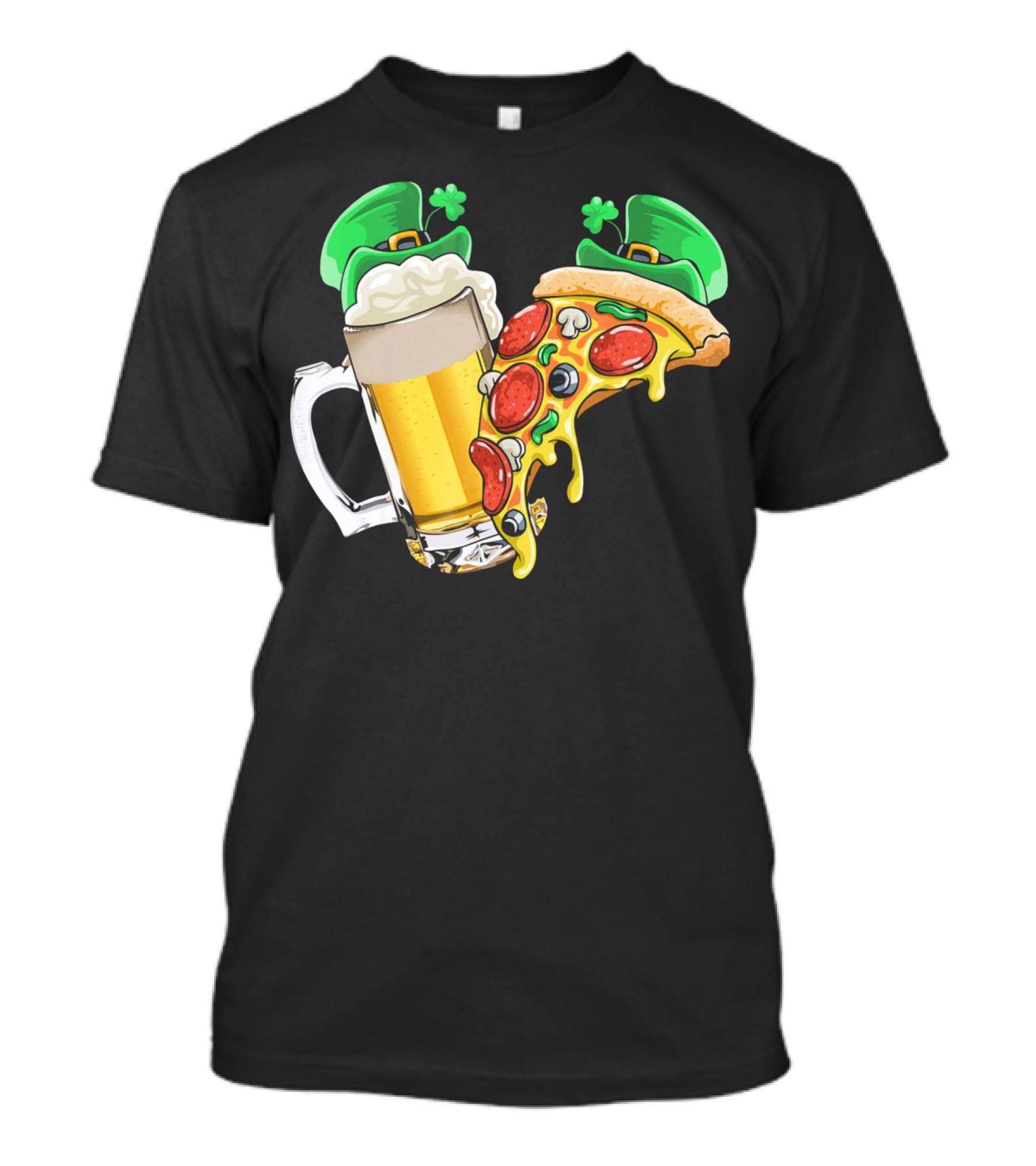 Beer Pizza Leprechaun Hat St. Patrick's Day T-Shirt