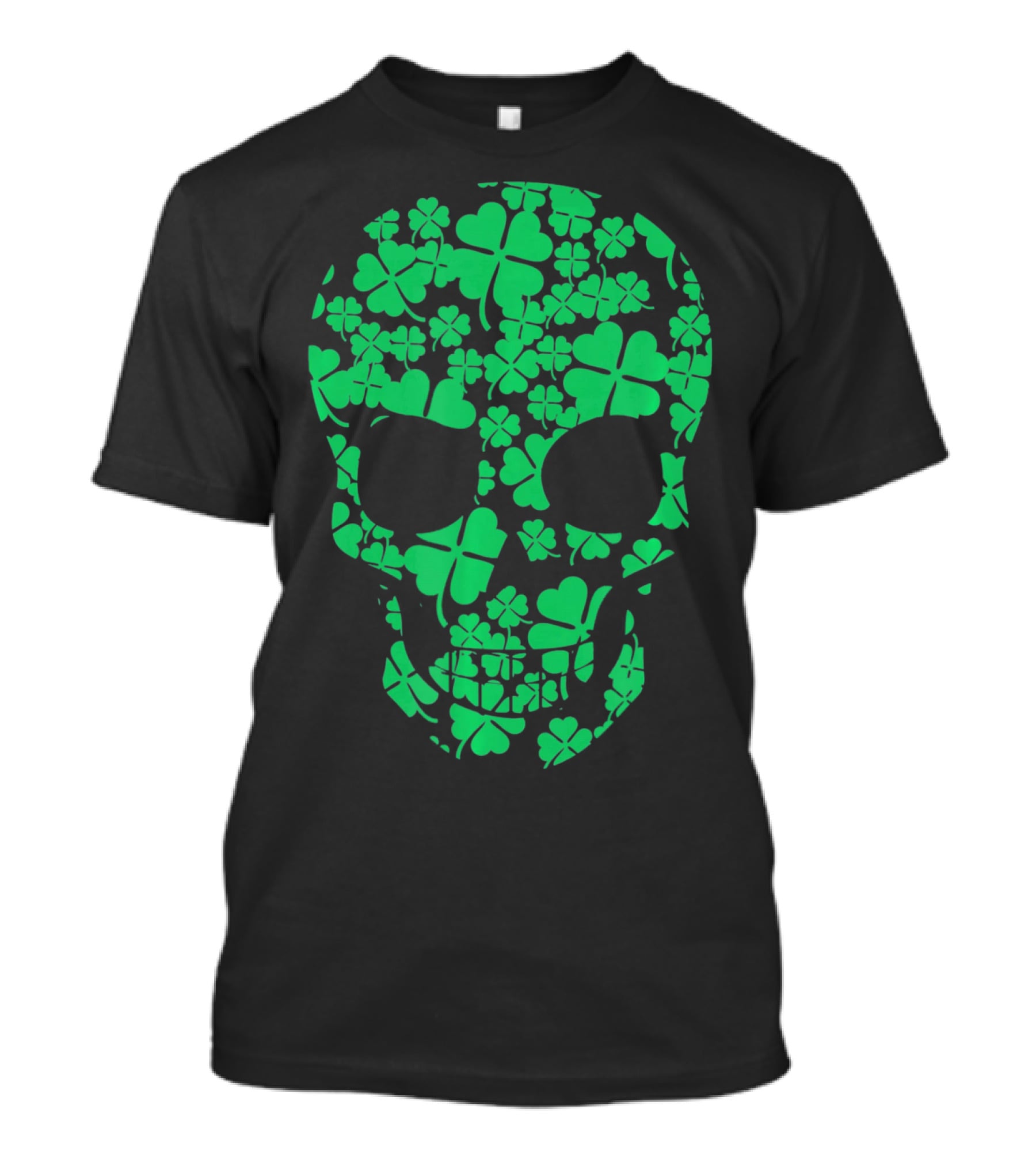 Saint Patricks Day Shamrocks Skull T-Shirt