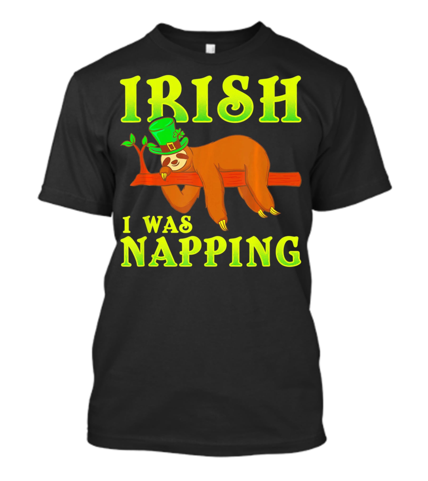 Irish I Was Napping Funny St Pats Day Sloth Hat T-Shirt