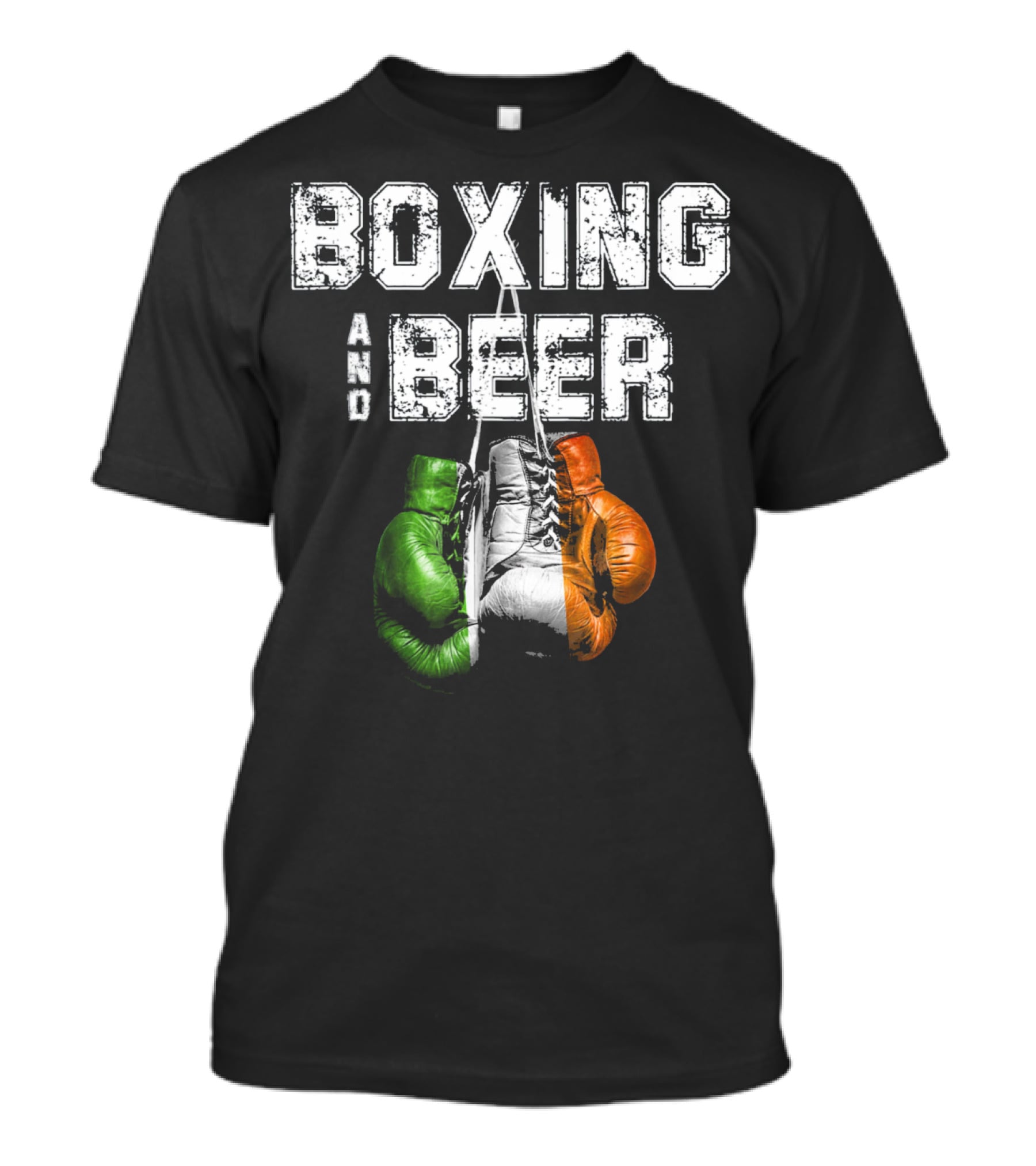Boxing And Beer Irish Flag Colors Humor T-Shirt