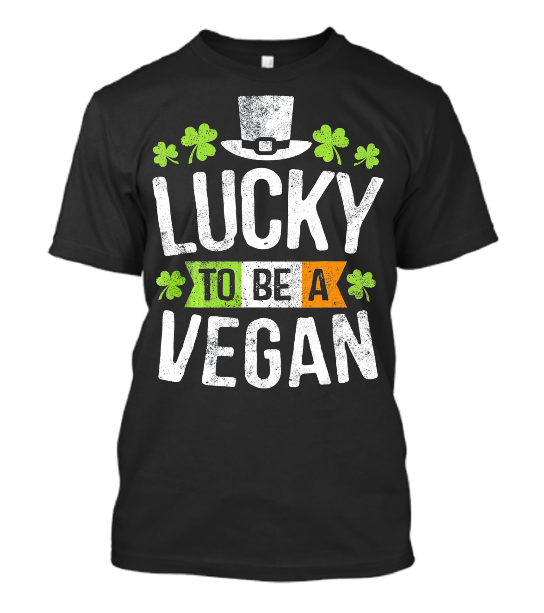 Lucky To Be A Vegan Funny St Patrick's Day Shamrock Hat T-Shirt