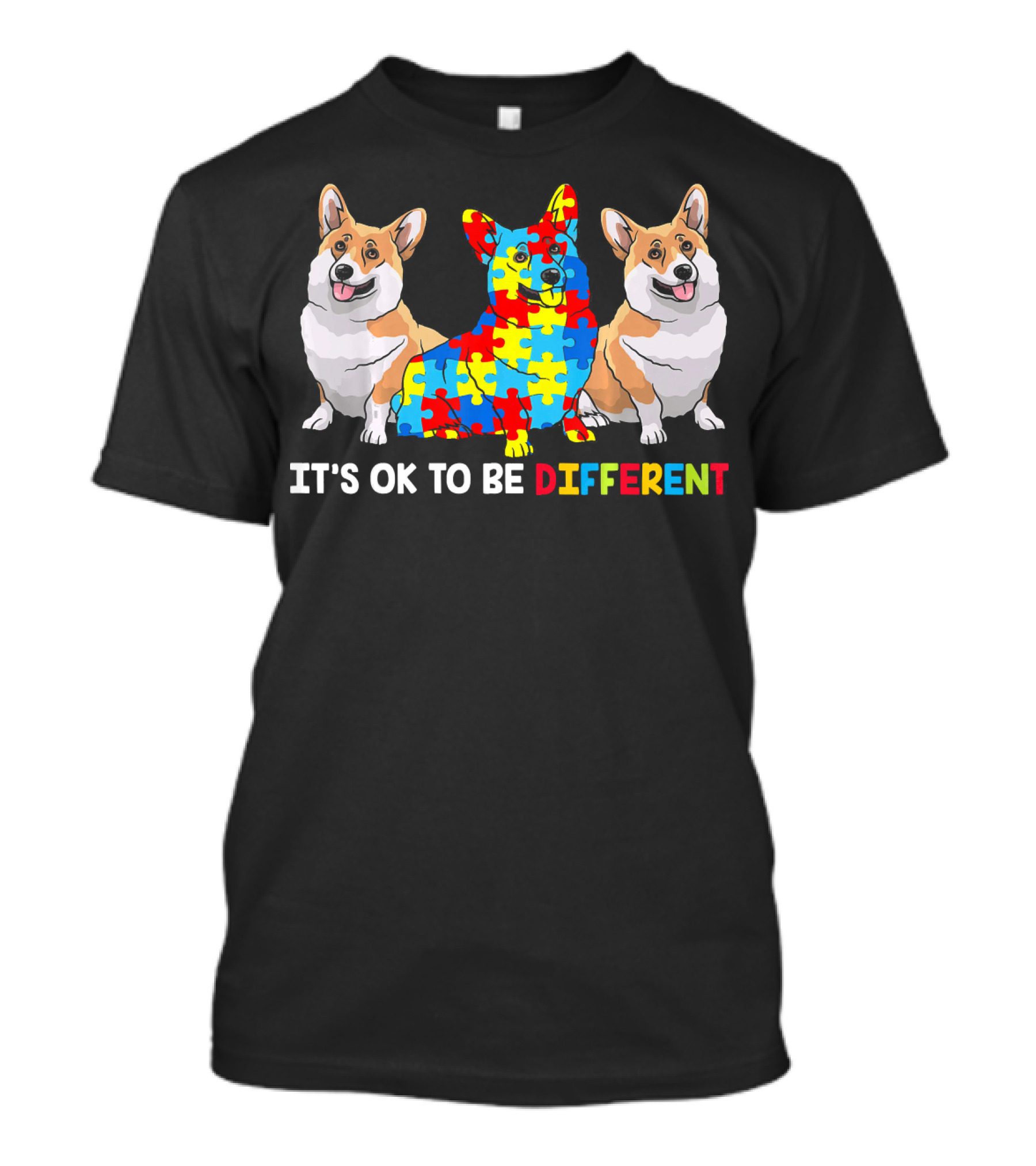 IT'S OK TO BE DIFFERENT CORGI AUTISM AWARENESS T-Shirt