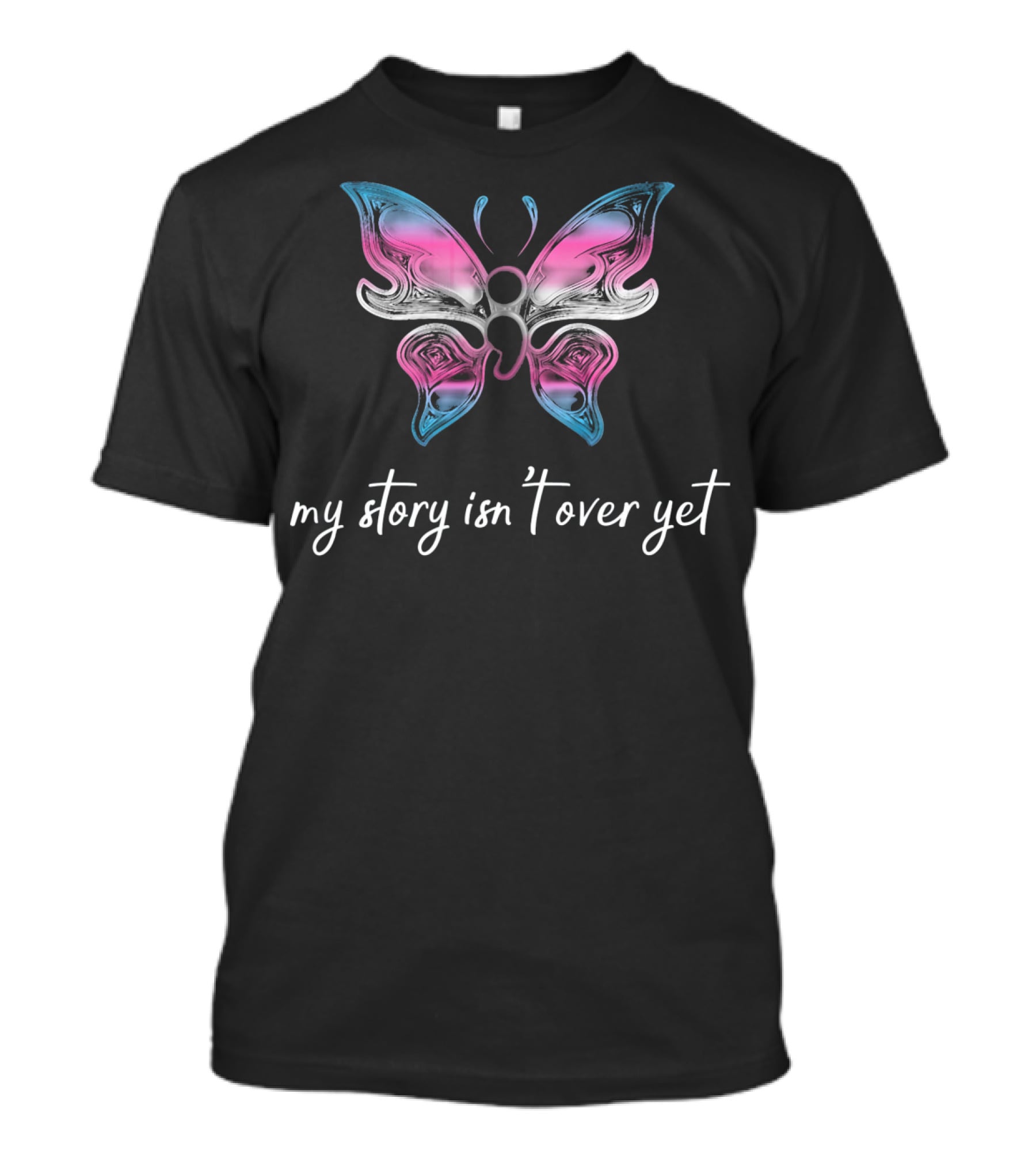 Transgender Semicolon Butterfly My Story Isn't Over Yet T-Shirt