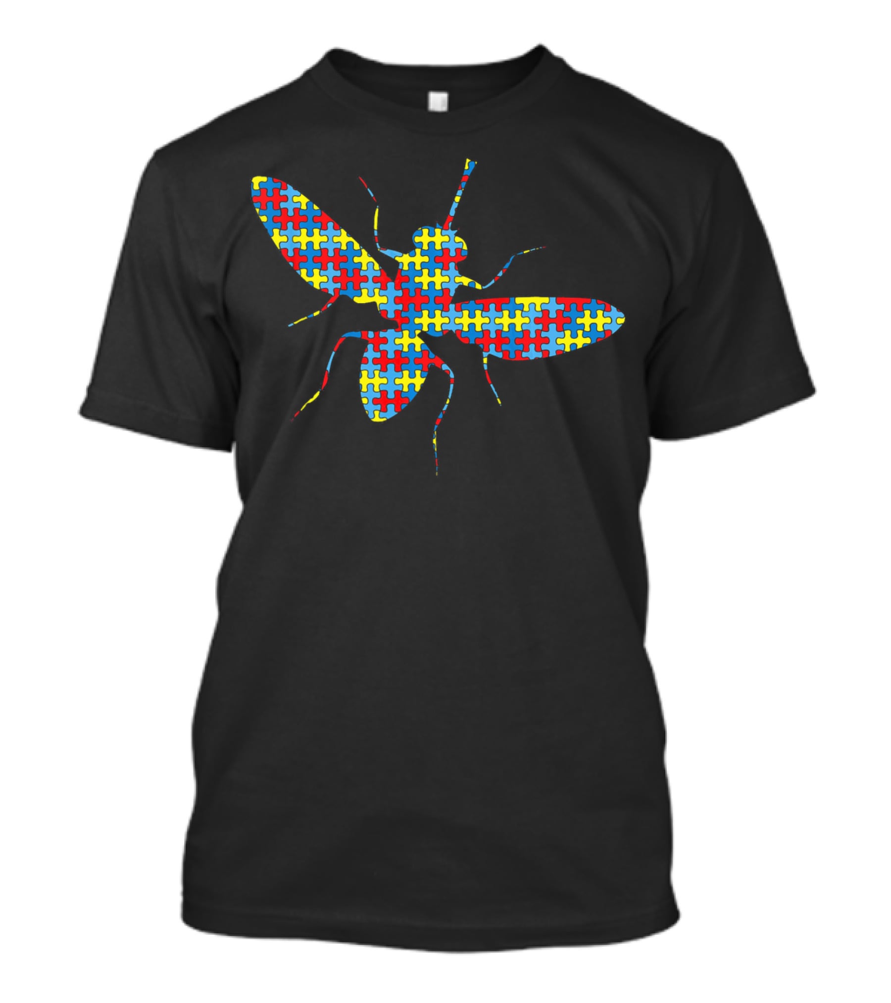 Autism Awareness Housefly Puzzle Pattern T-Shirt