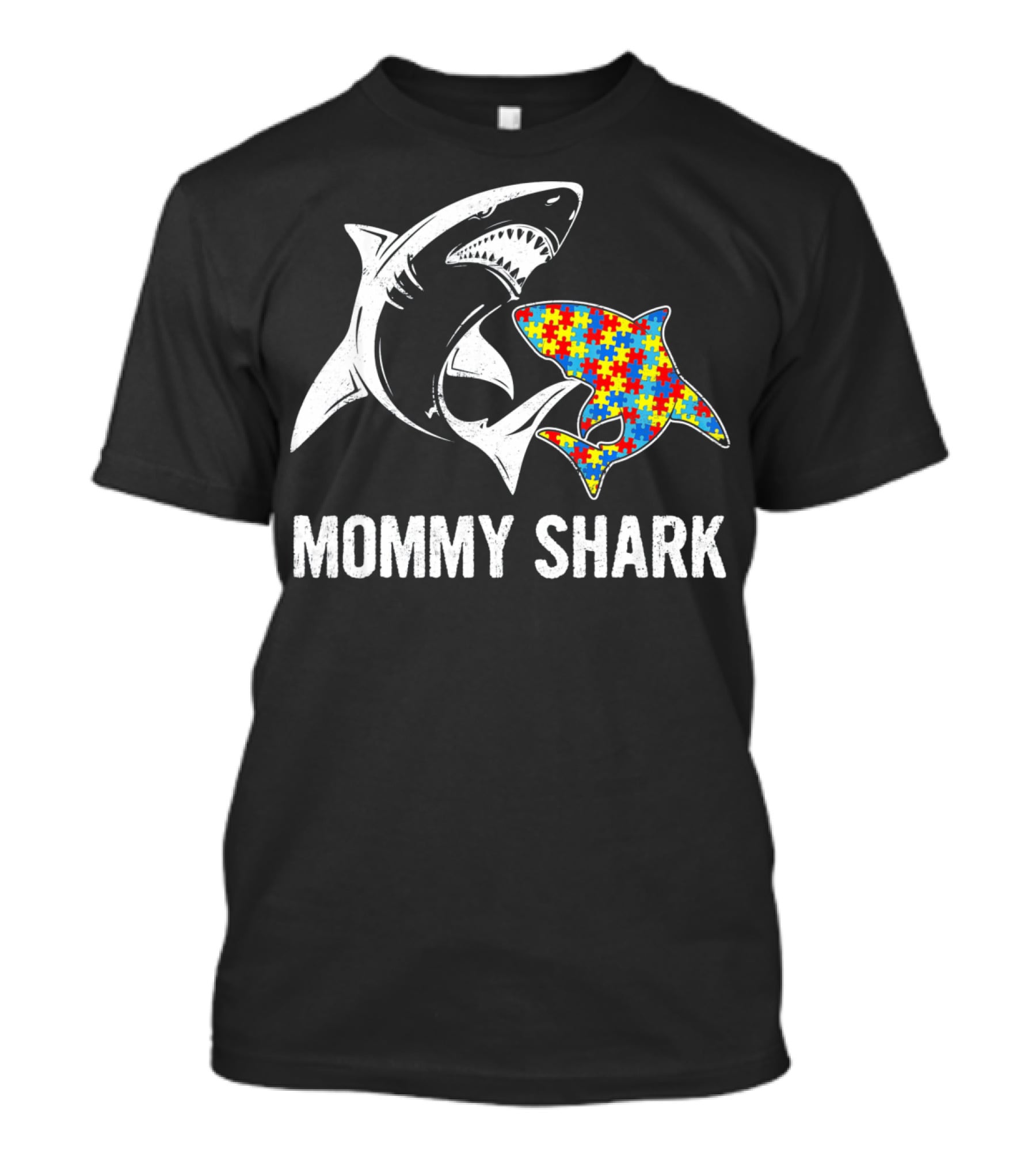 Mommy Shark Autism Awareness Puzzle Shark T-Shirt