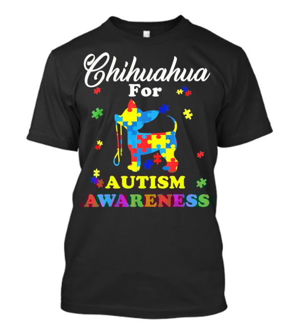 Chihuahua For Autism Awareness Puzzle Pattern Dog T-Shirt