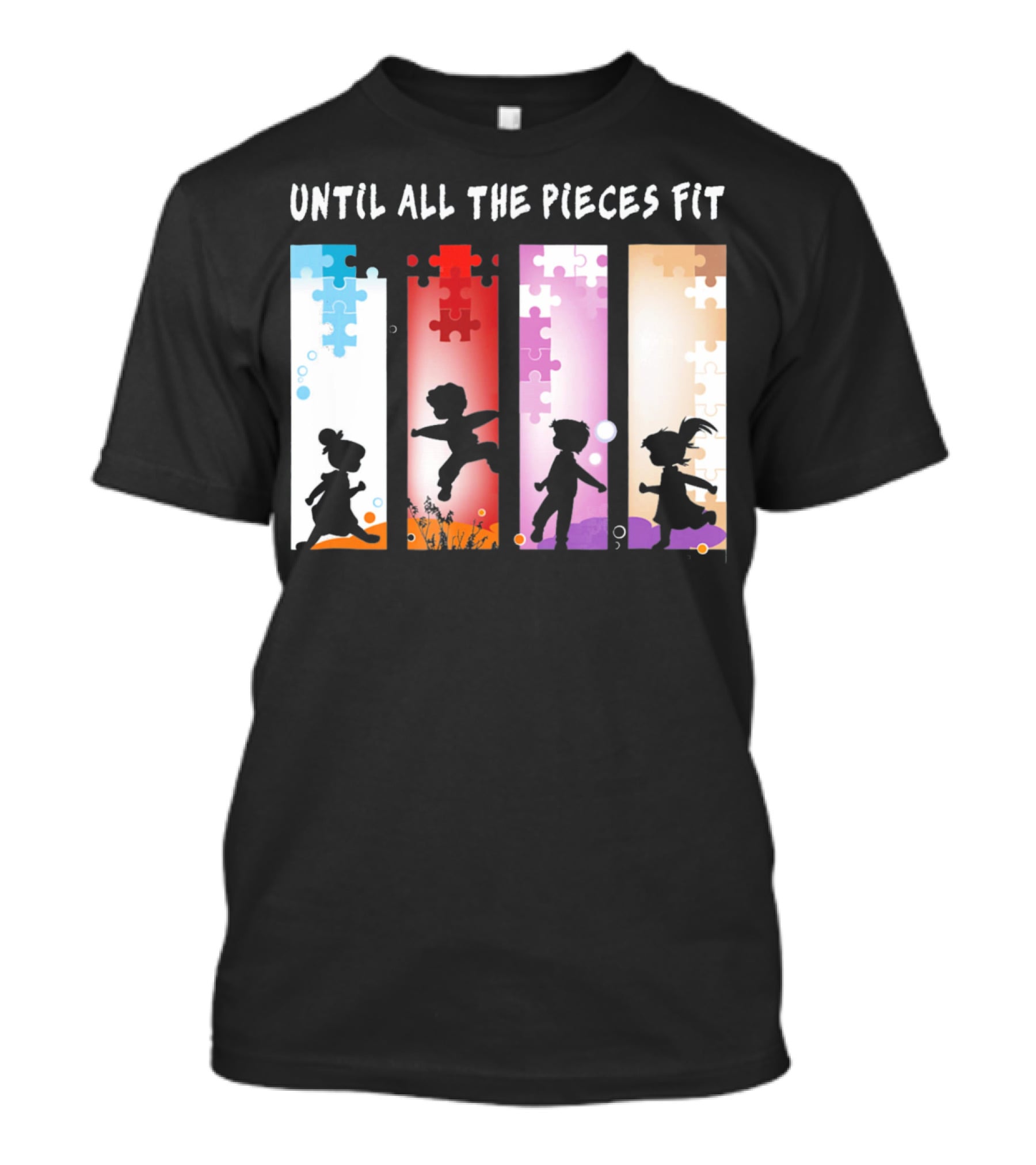 Until All The Pieces Fit Autism Awareness Puzzle T-Shirt