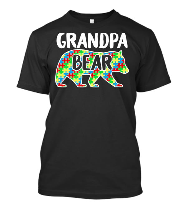 Grandpa Bear Puzzle Autism Awareness Month T-Shirt