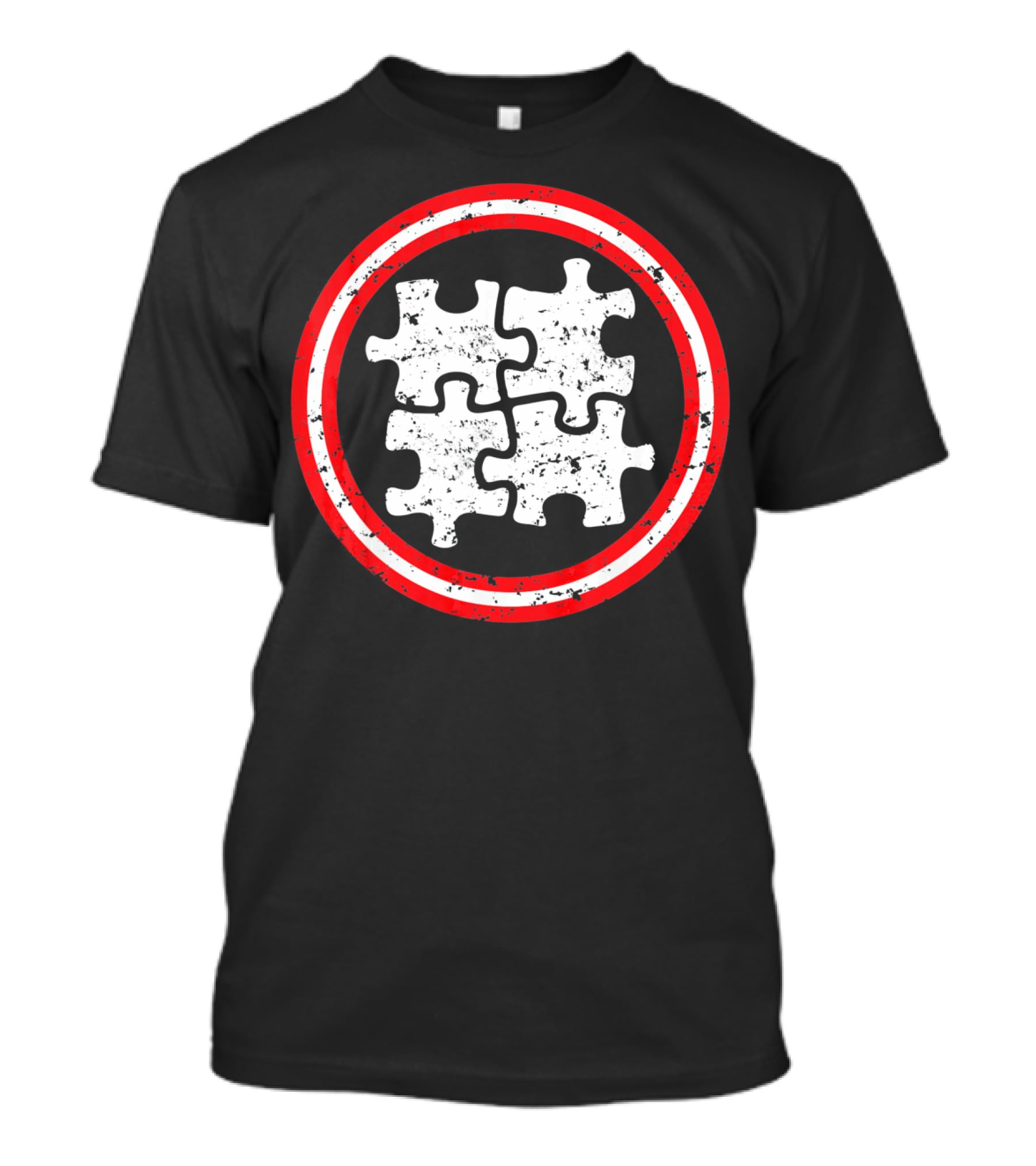 Captain Autism Awareness Puzzle Shield T-Shirt