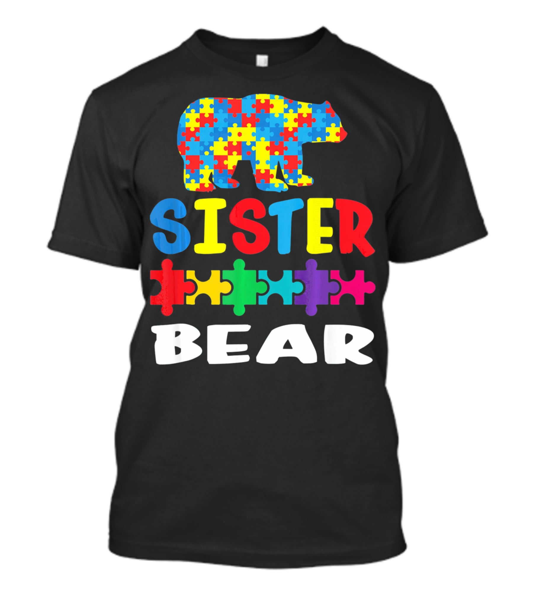 Sister Bear Puzzle Autism Kid T-Shirt