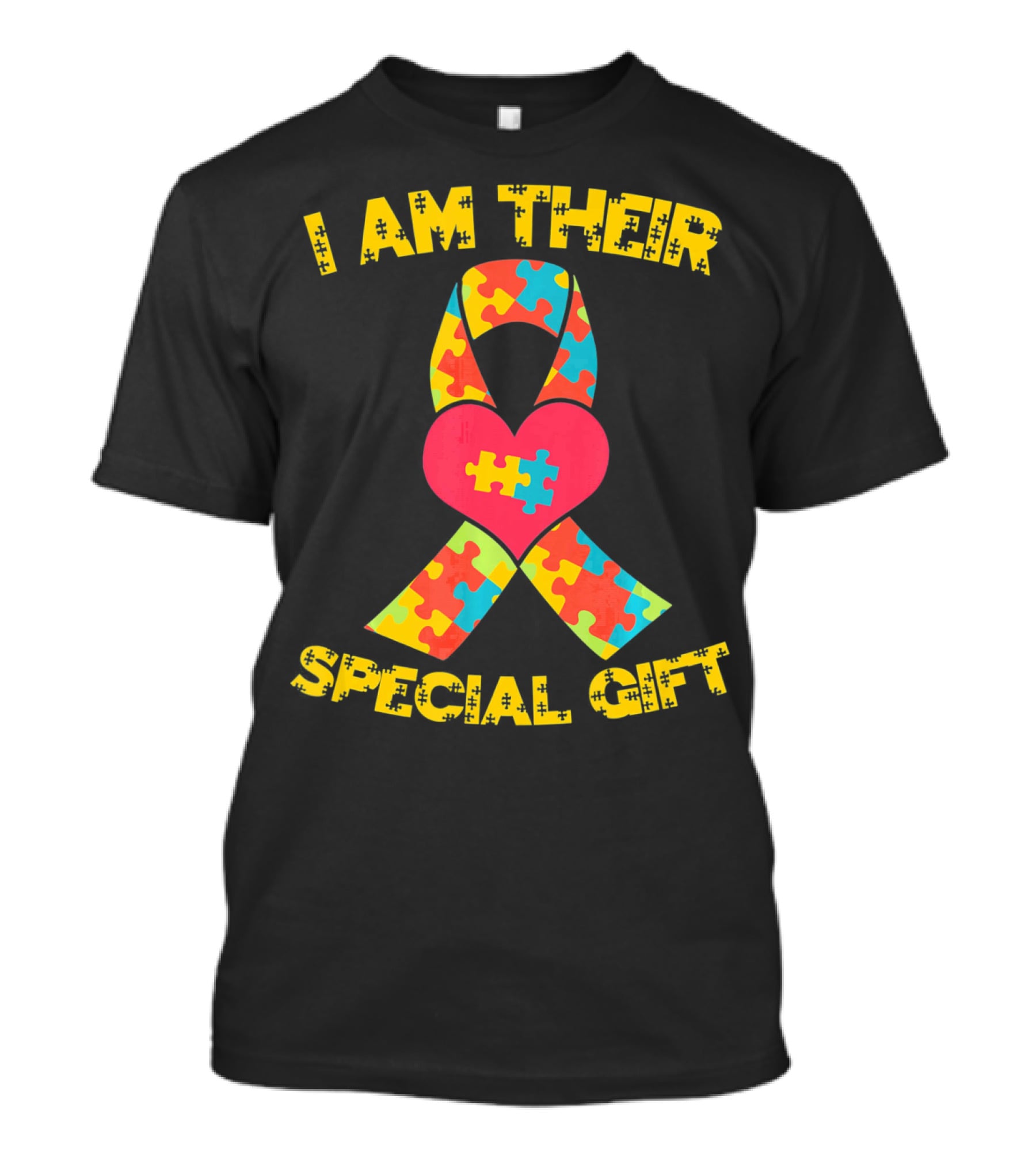 I Am Their Special Gift Autism Awareness Puzzle Ribbon Heart T-Shirt