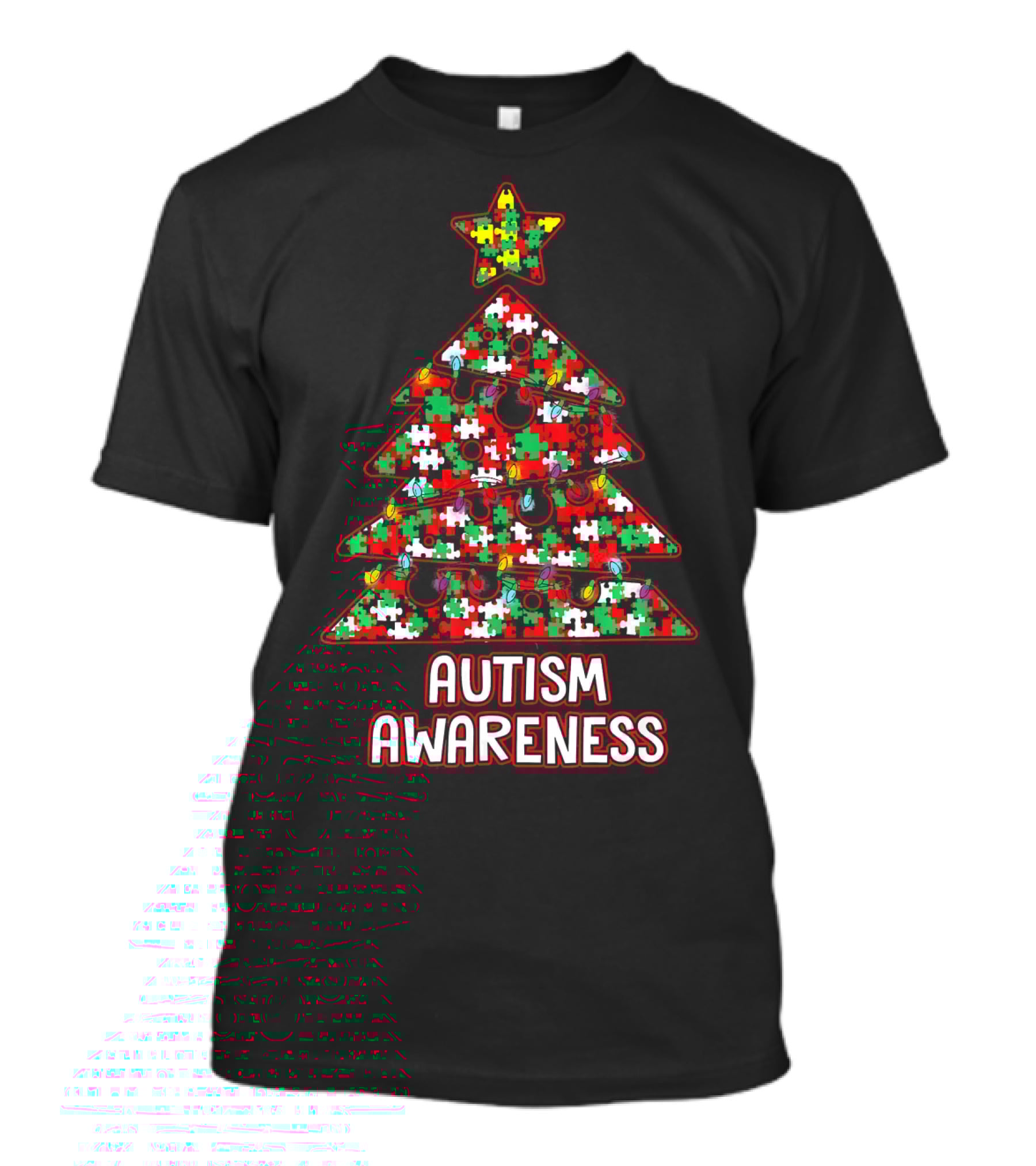Christmas Puzzle Tree Autism Awareness T-Shirt
