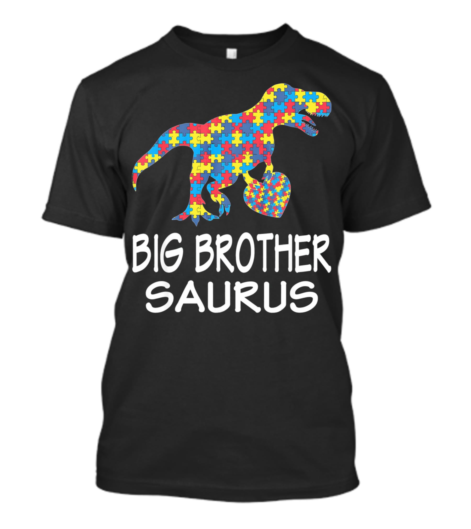 Big Brother Saurus Autism Puzzle Dinosaur T-Shirt