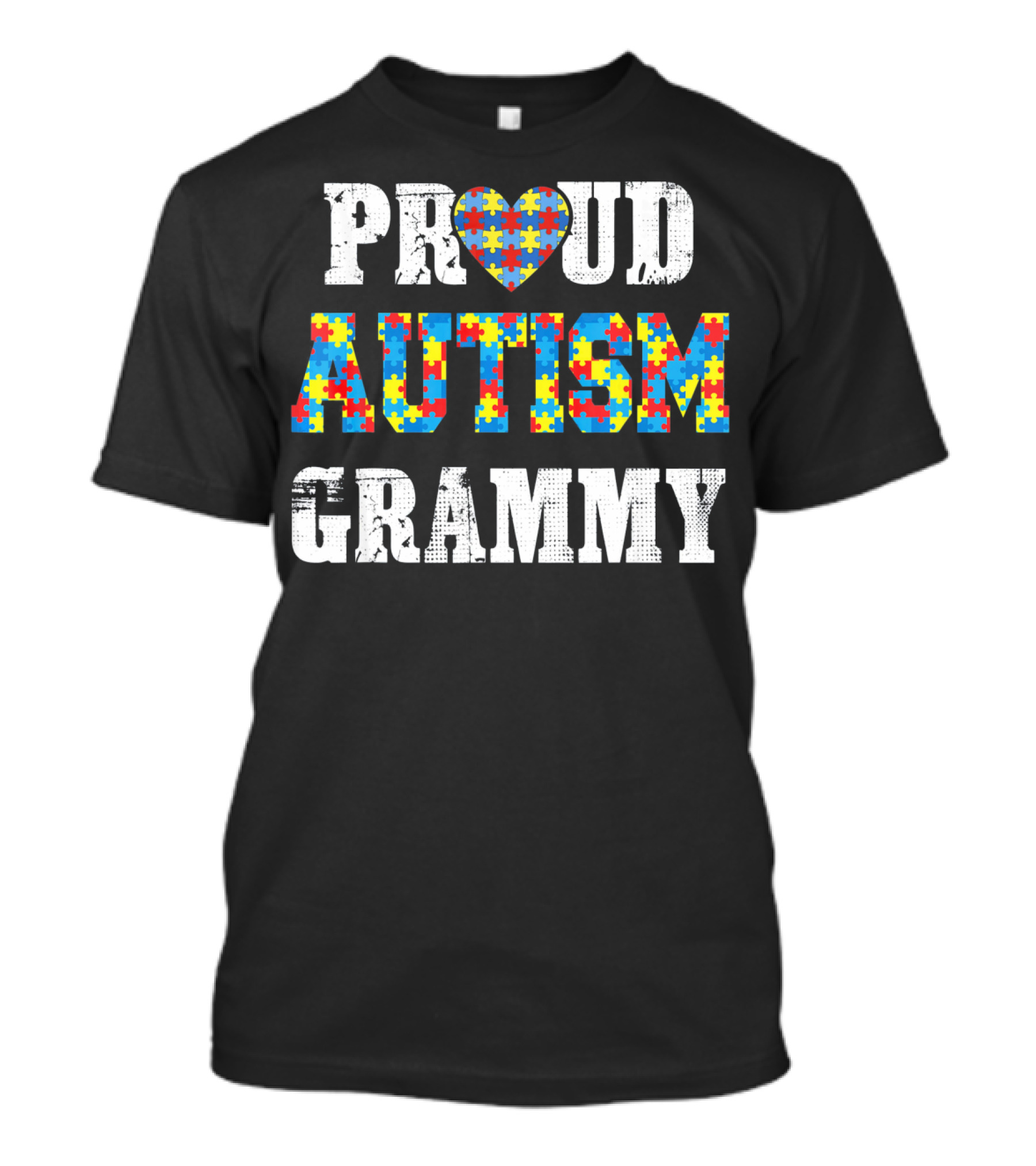 Proud Autism Grammy Puzzle Piece Heart Autism Awareness T-Shirt