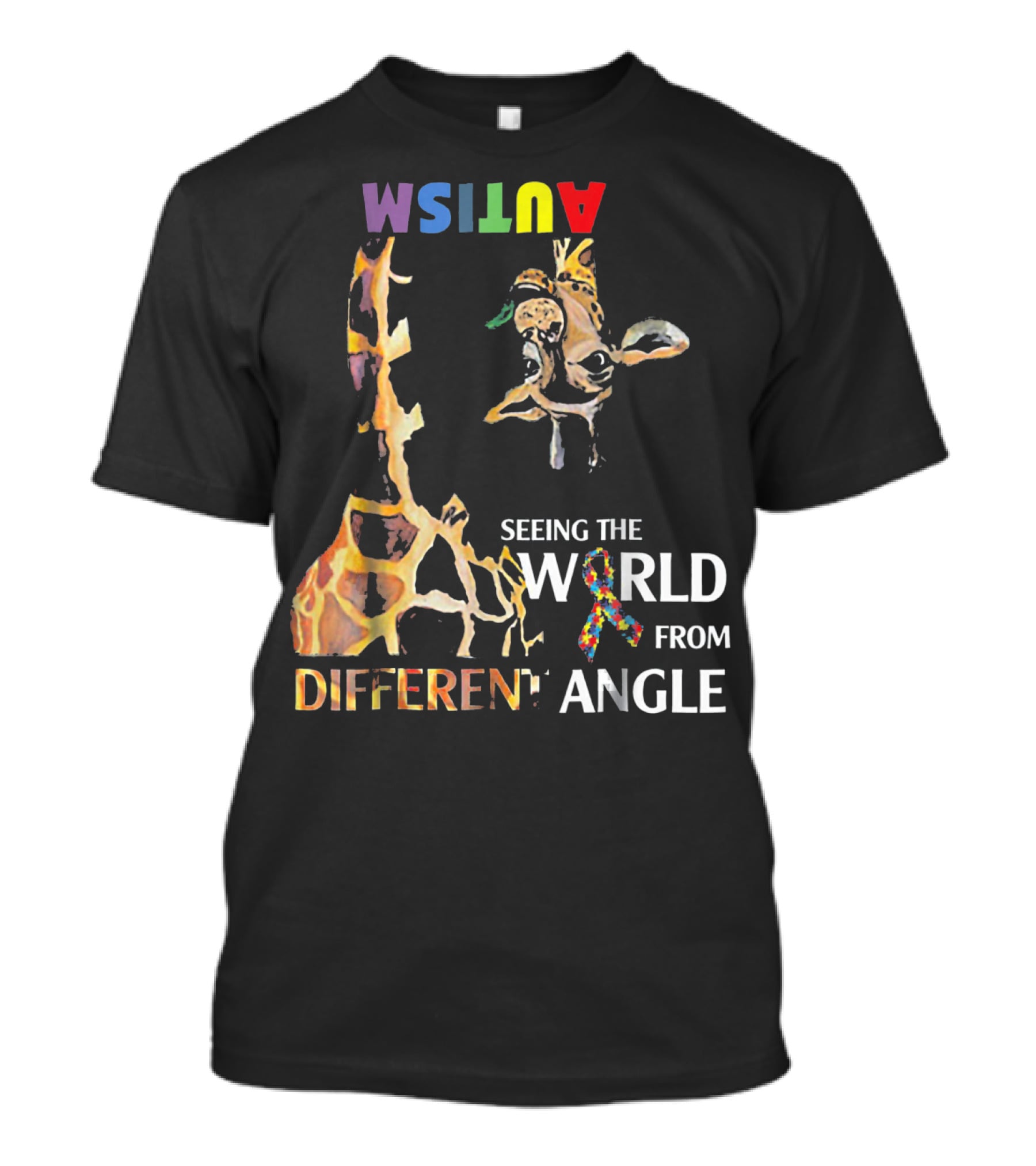 Giraffe Autism Seeing The World From A Different Angle T-Shirt