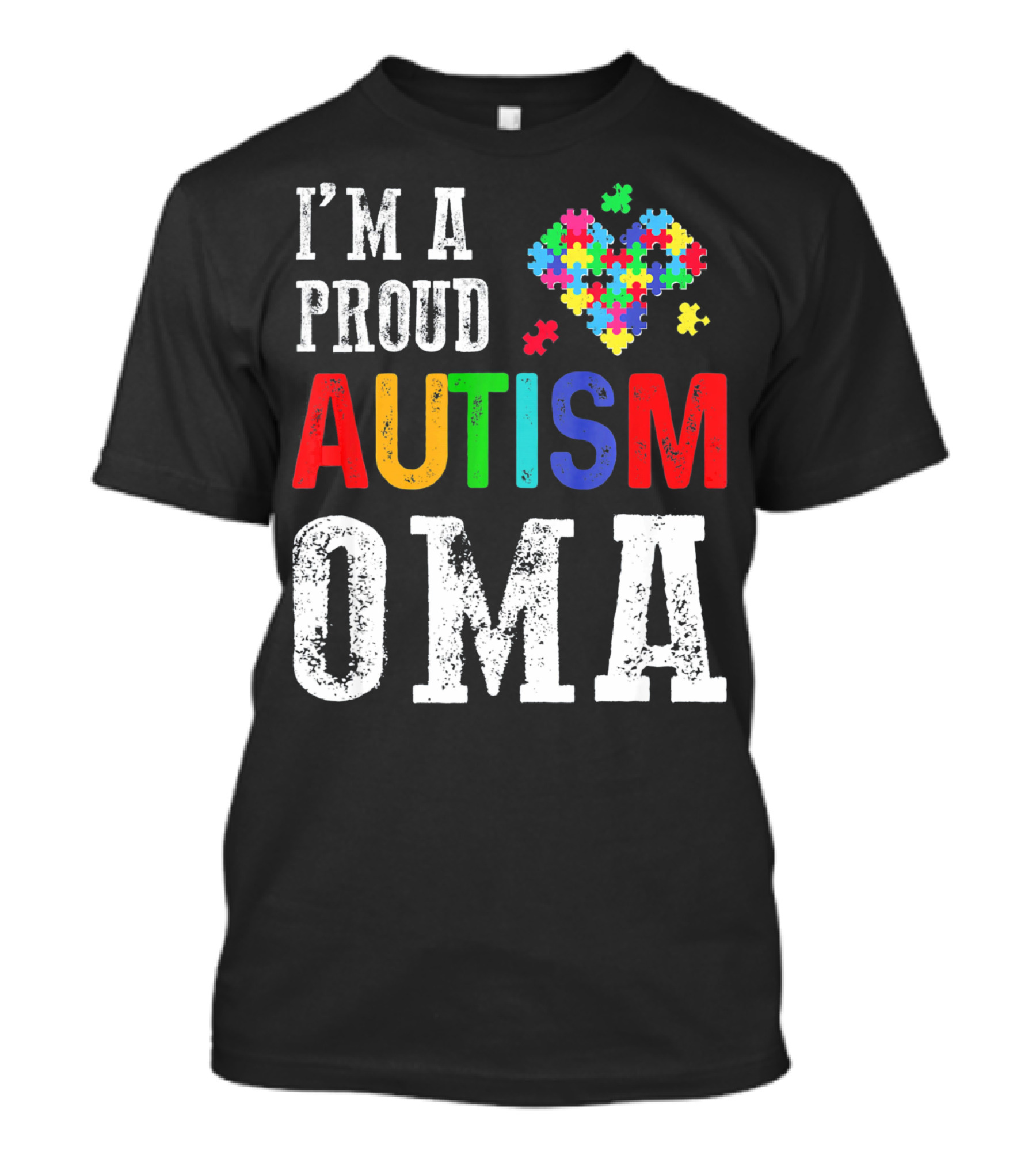 I'm A Proud Autism Oma Autism Awareness Puzzle Heart T-Shirt