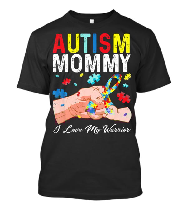 Autism Mommy I Love My Warrior Puzzle T-Shirt