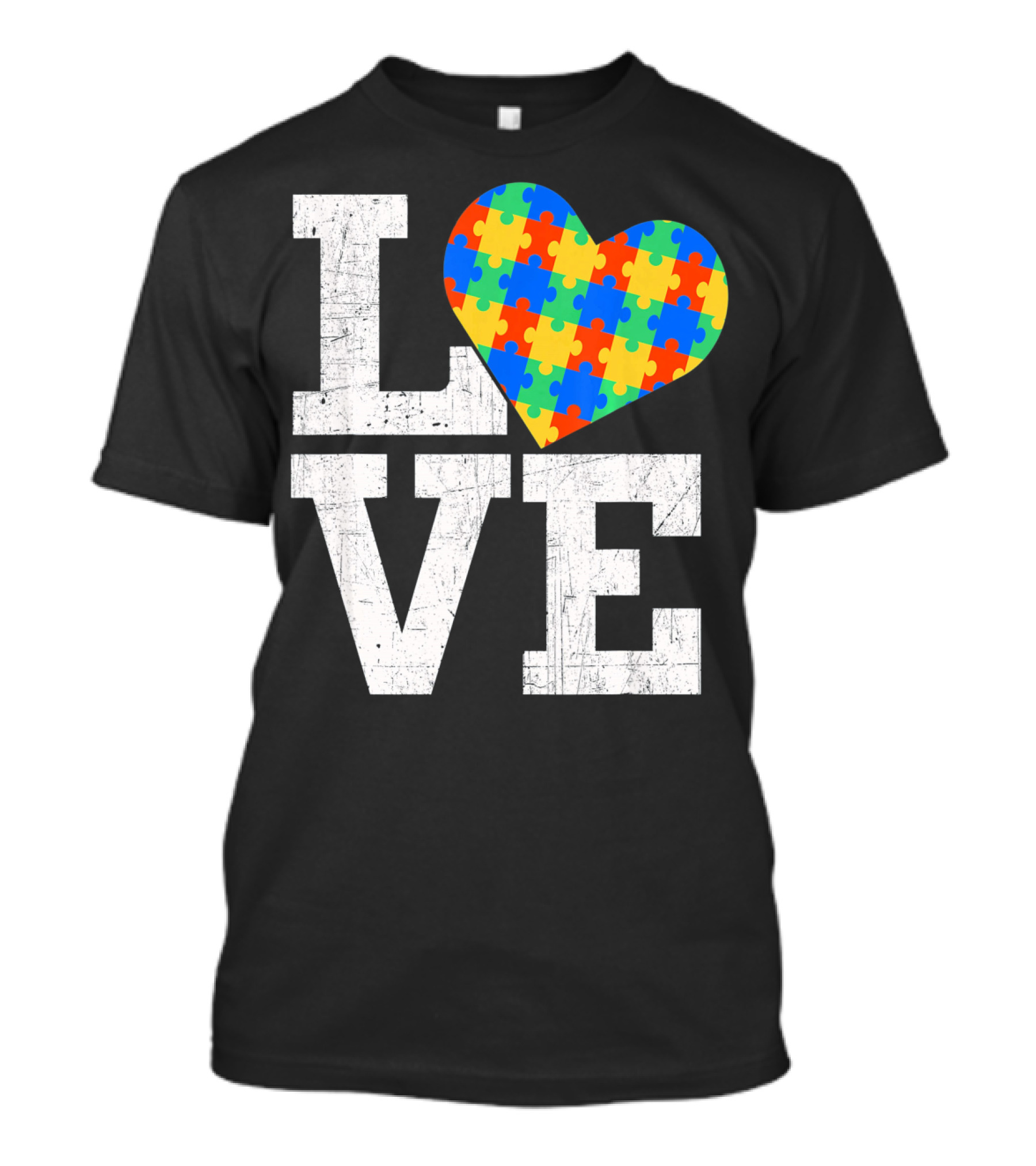 Love Someone With Autism Autism Awareness Puzzle Heart T-Shirt