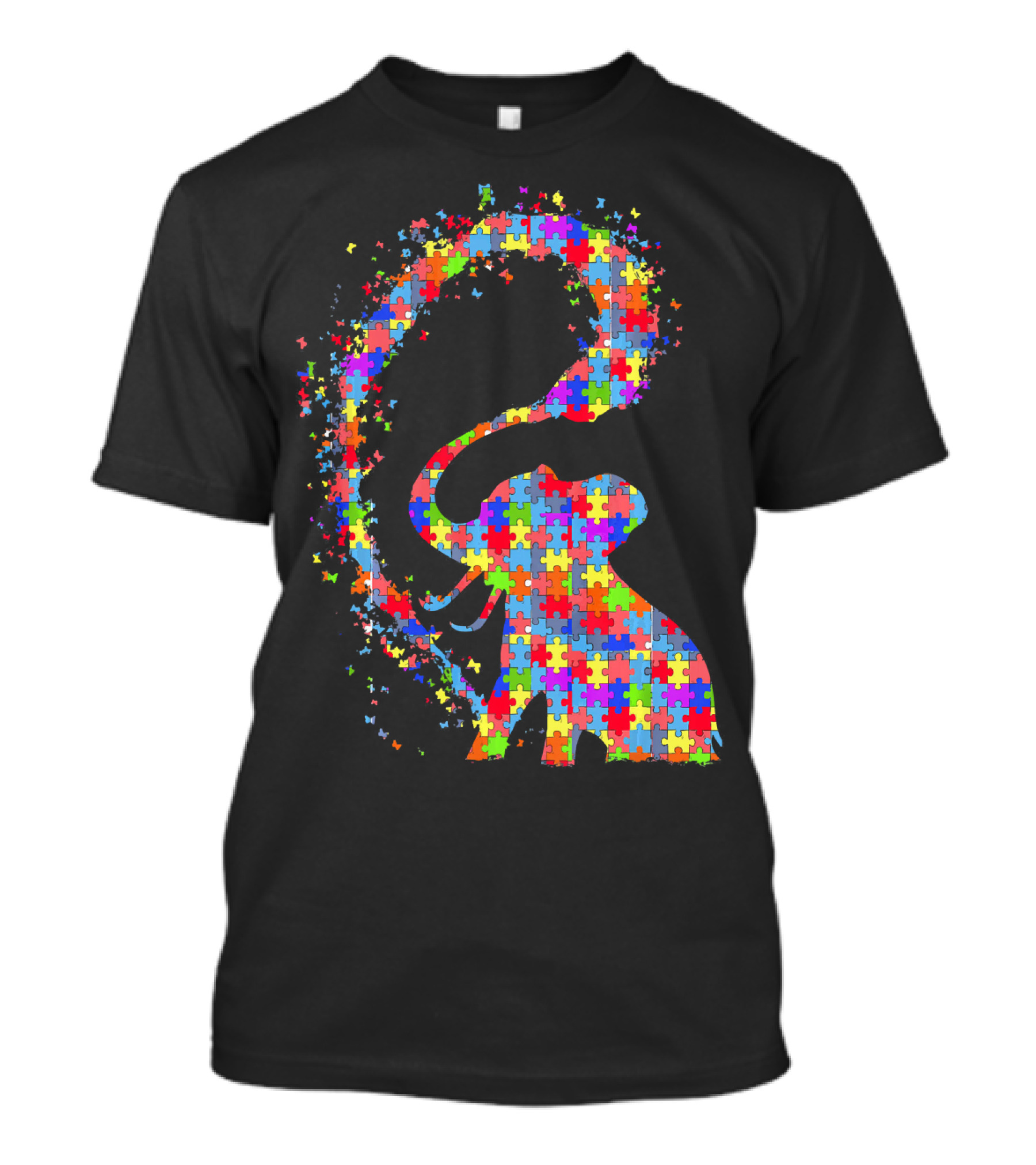 Elephant Puzzle Piece Autism Awareness Symbol Celebrating Neurodiversity T-Shirt