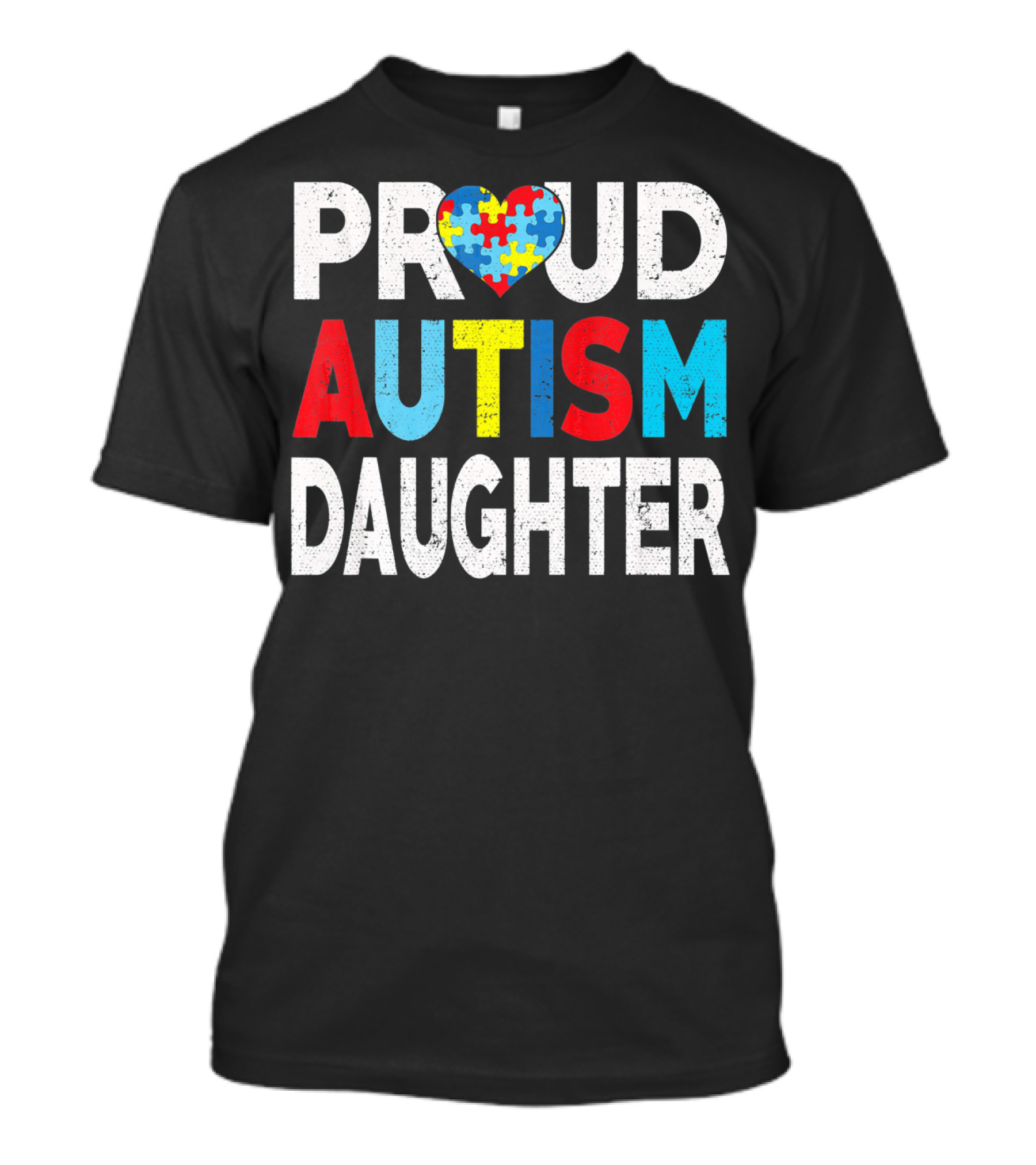 Proud Autism Daughter Heart Puzzle Love T-Shirt
