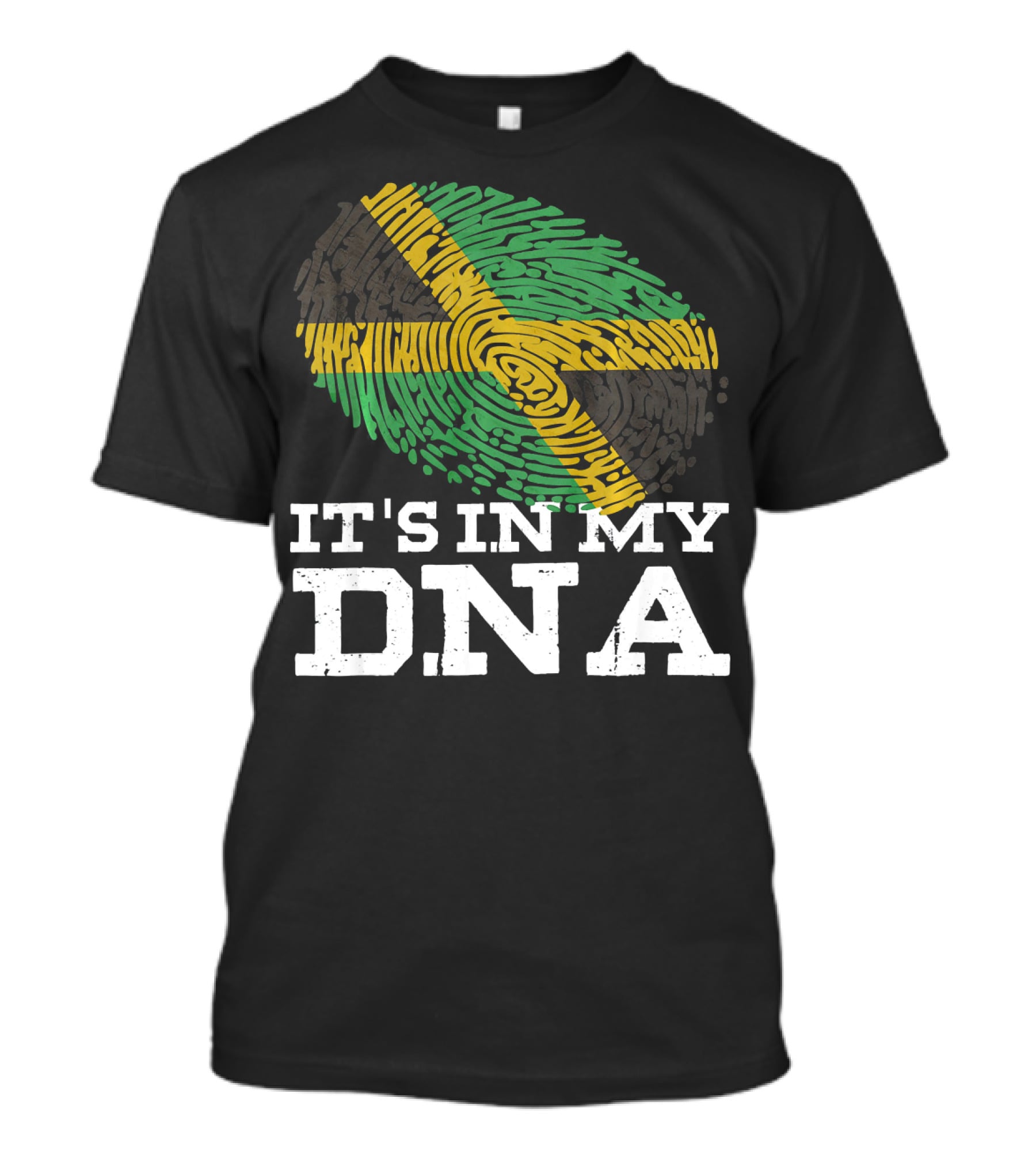 It's In My DNA Jamaican Pride Fingerprint Flag T-Shirt