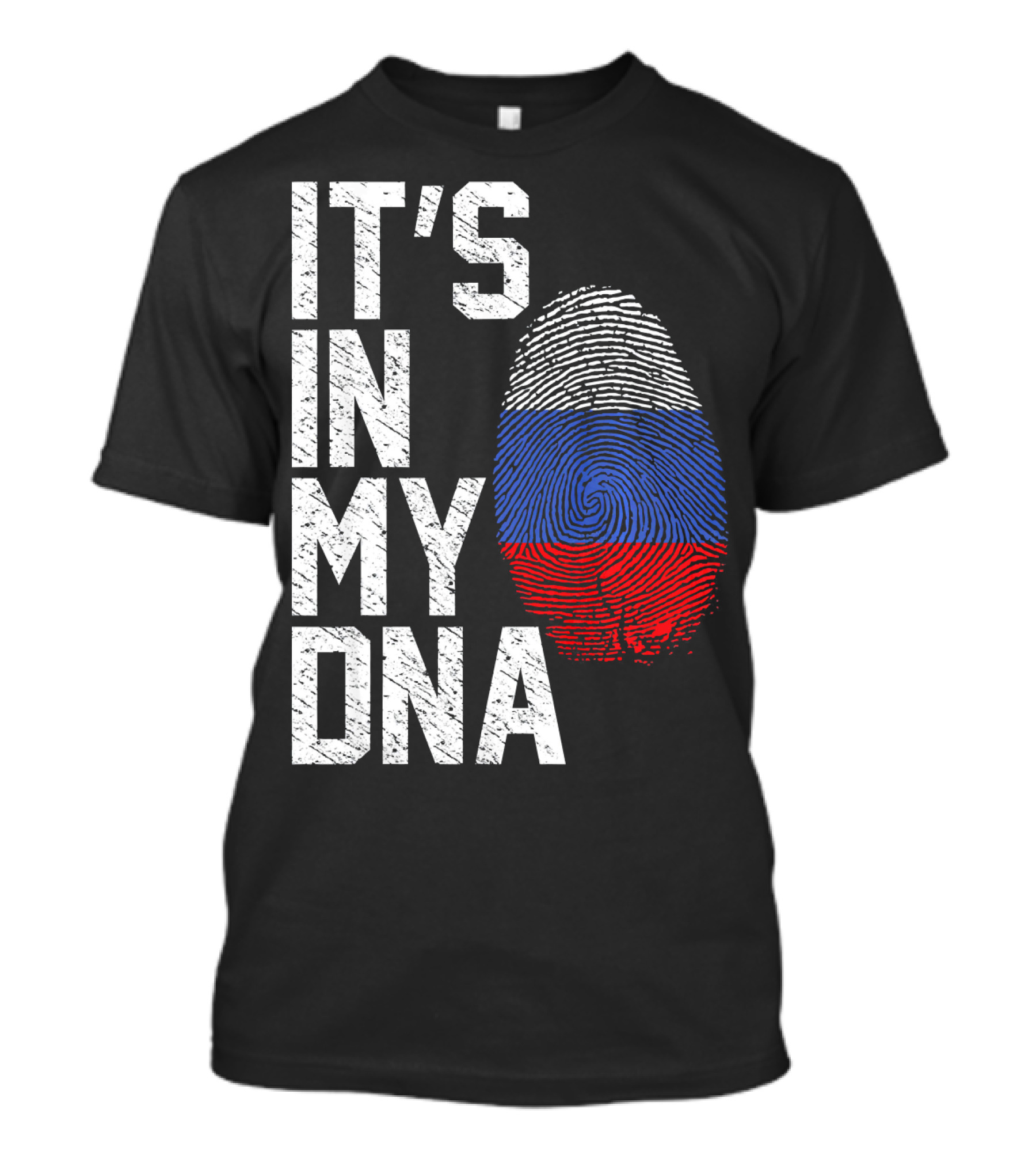 IT'S IN MY DNA Russia Flag Fingerprint T-Shirt