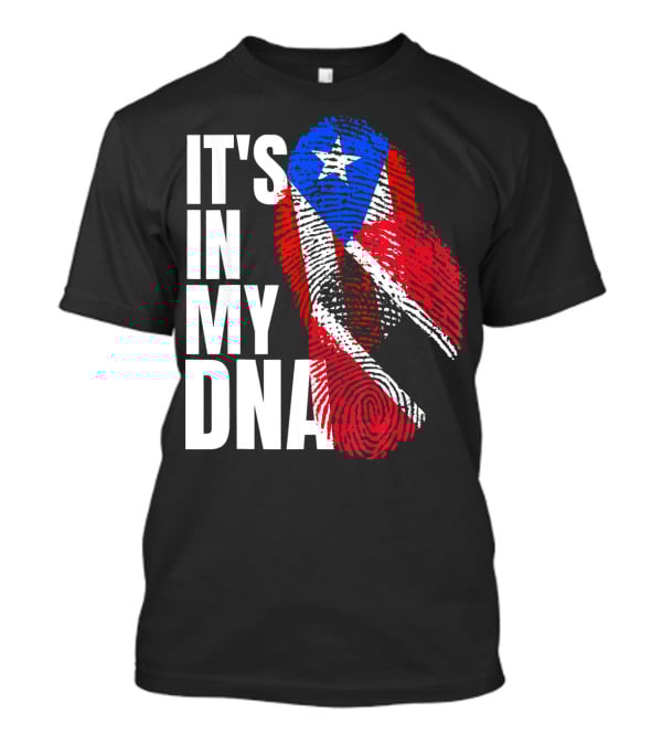 Trinidadian And Boricua Mix It's In My DNA Flag Fingerprint T-Shirt