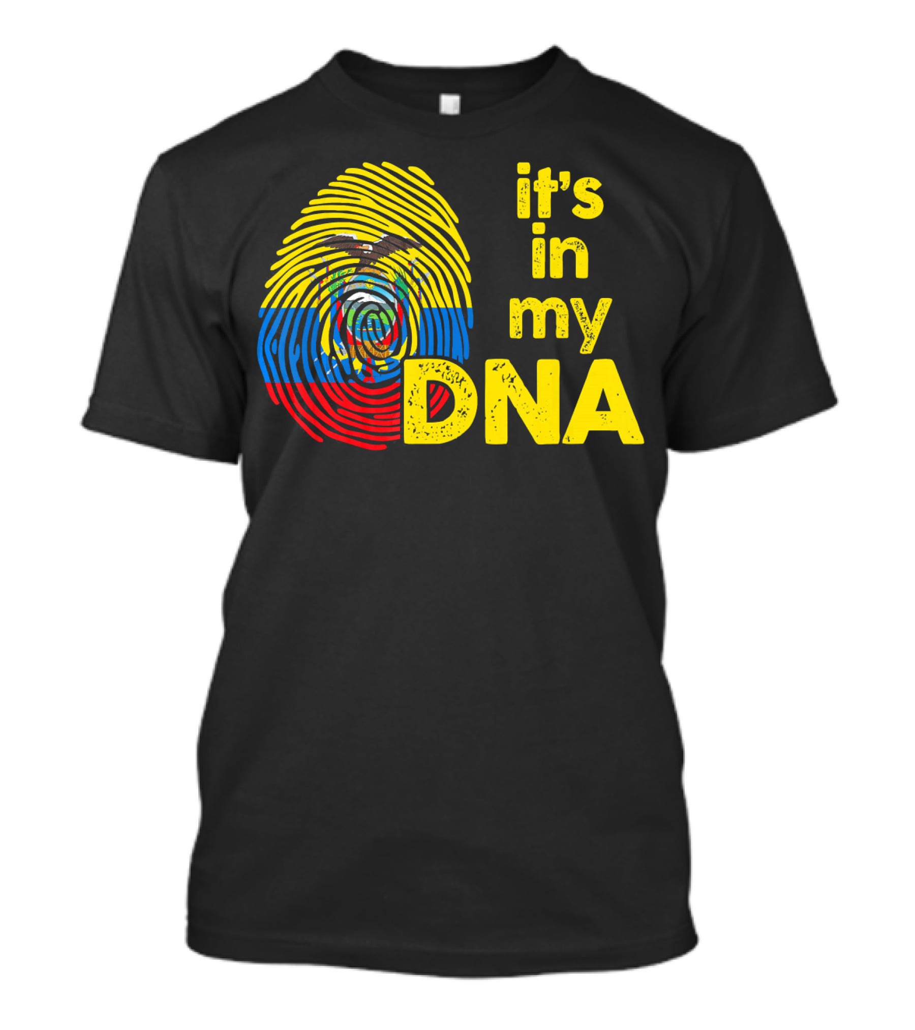 Ecuador Flag Fingerprint It's In My DNA T-Shirt