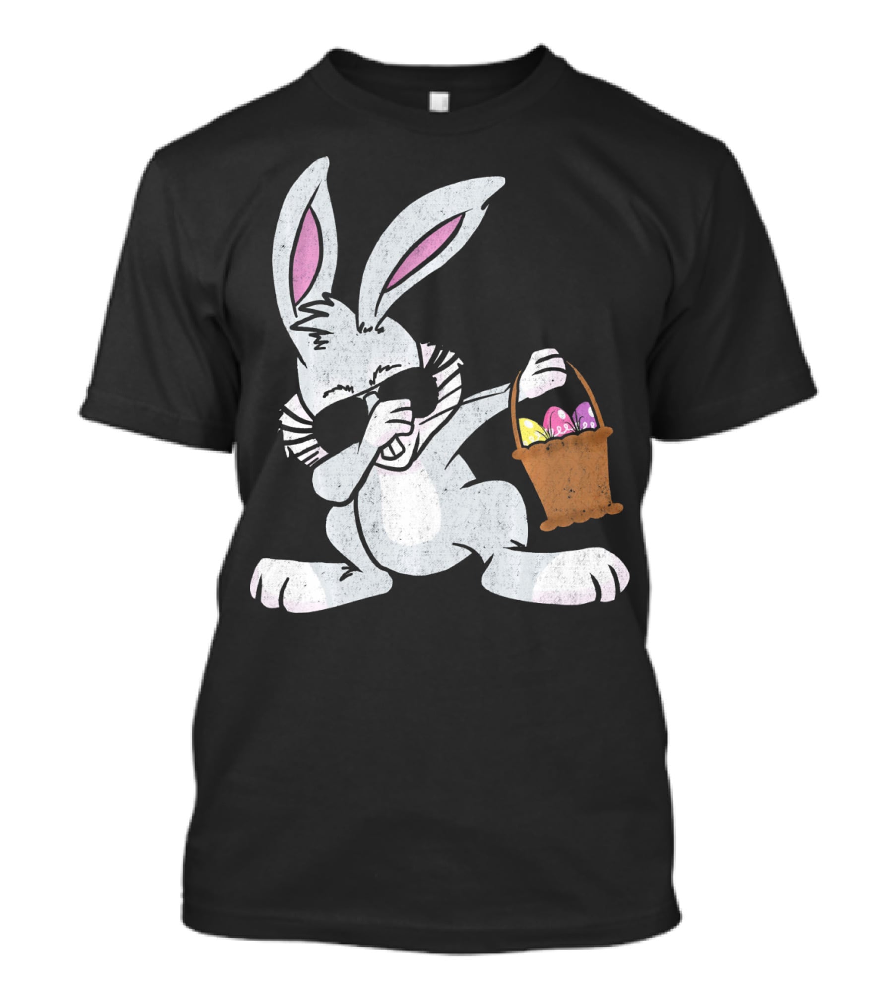 Dabbing Easter Bunny With Sunglasses And Basket Of Colorful Eggs T-Shirt