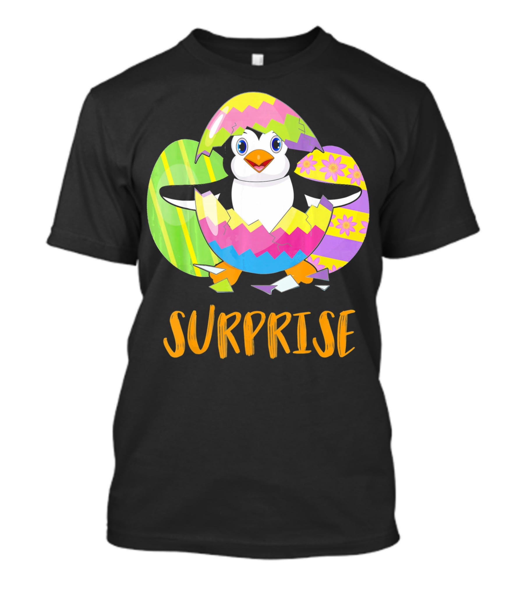 Surprise Cute Penguin Bunny Funny Easter T-Shirt