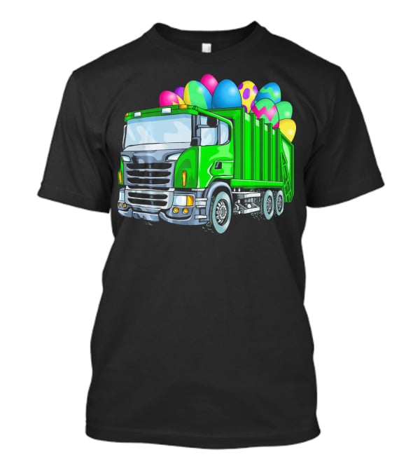 Easter Garbage Truck Men Kids Bo Easter Egg Hauler T-Shirt