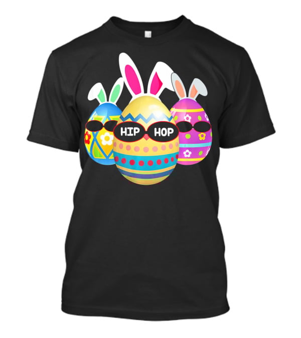 Hip Hop Bunny Eggs With Sunglasses T-Shirt