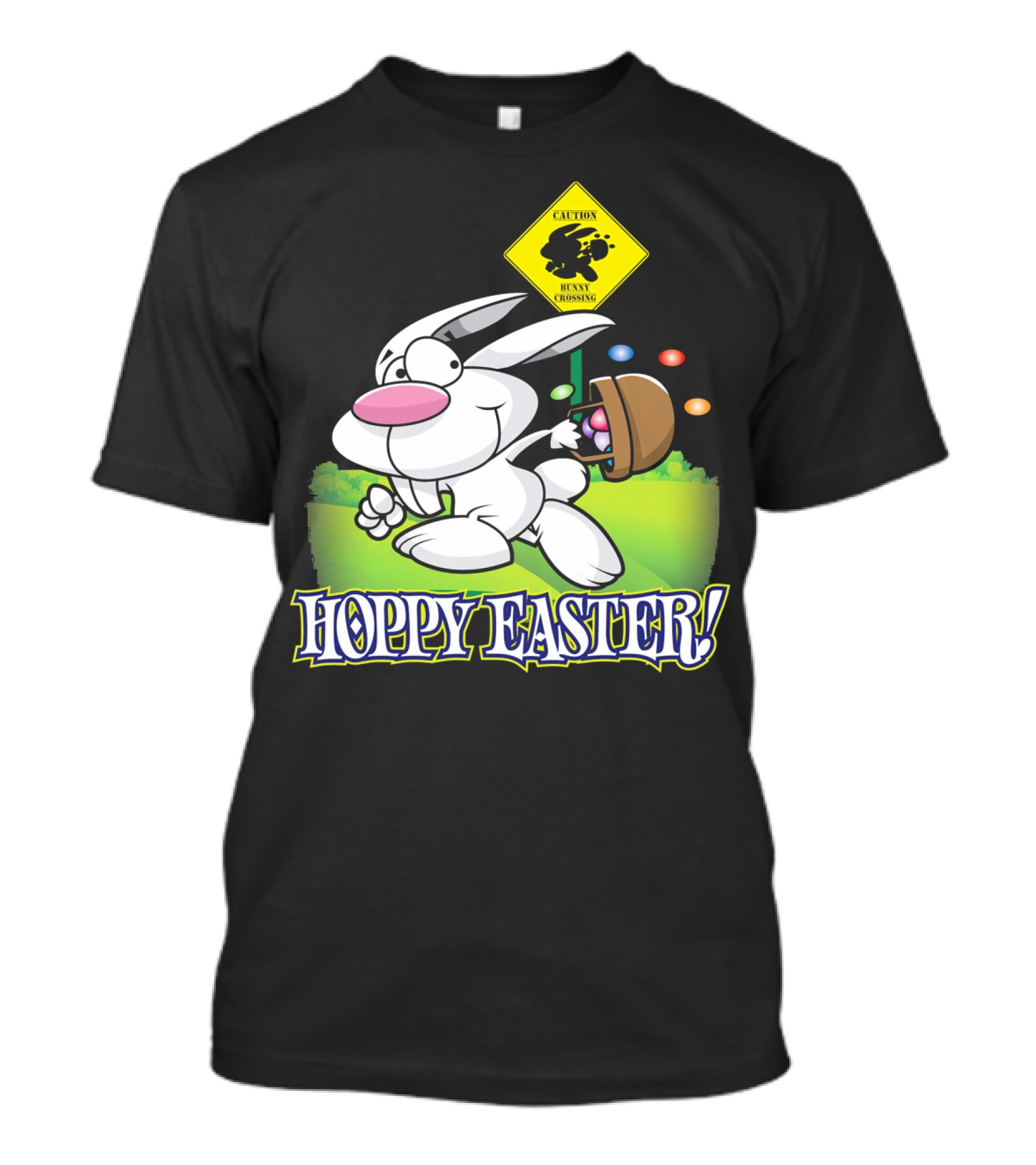 Caution Bunny Crossing Cute Funny Easter Bunny Hoppy Easter T-Shirt
