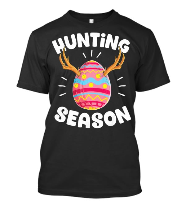 Hunting Season Easter Egg Hunter Colorful Egg With Antlers T-Shirt