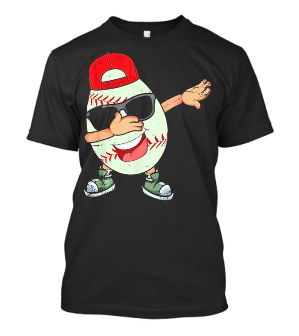 Funny Dabbing Baseball Easter Egg In Sunglasses And Red Cap T-Shirt