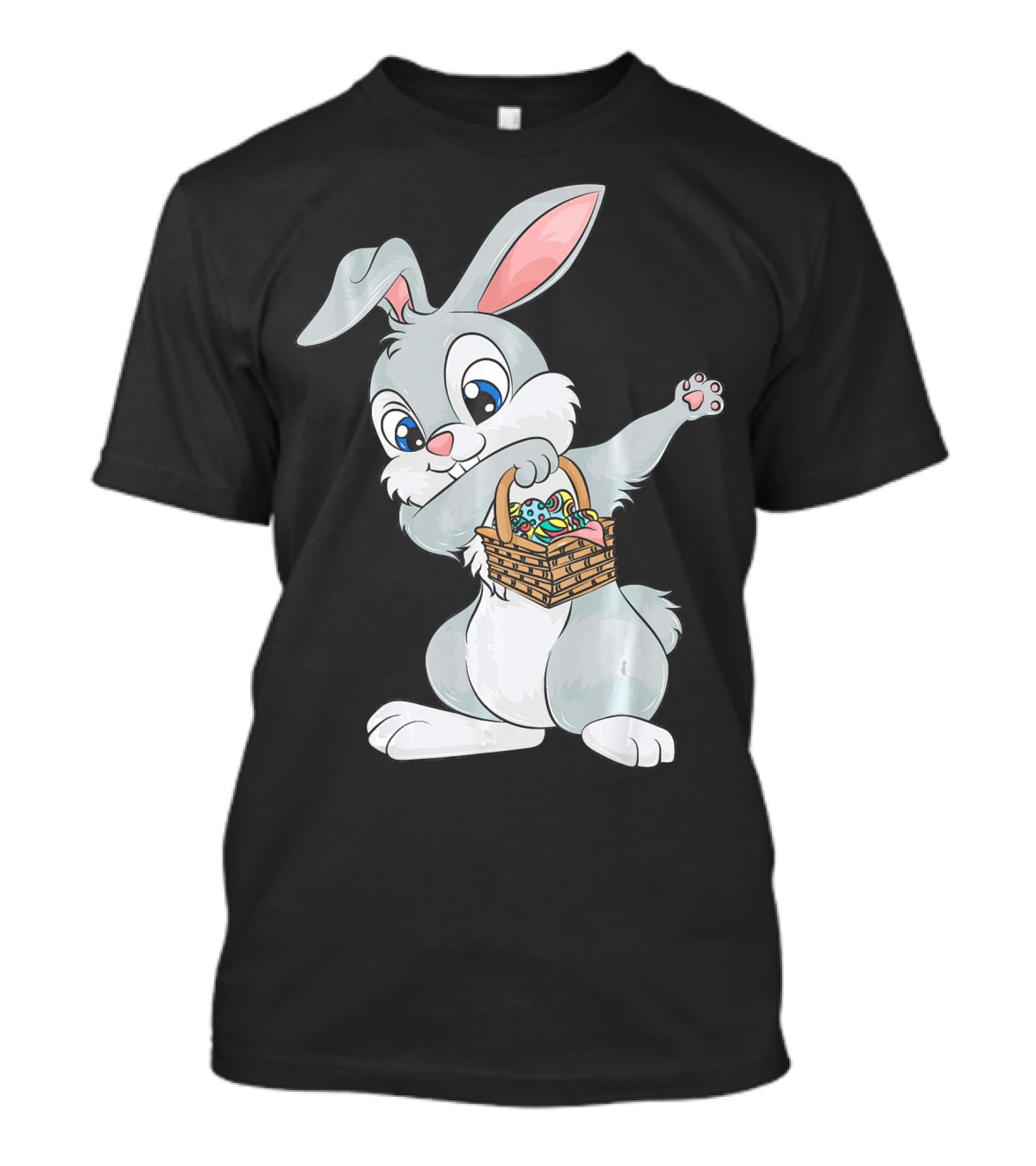 Dabbing Easter Bunny With Cute Basket Of Eggs T-Shirt