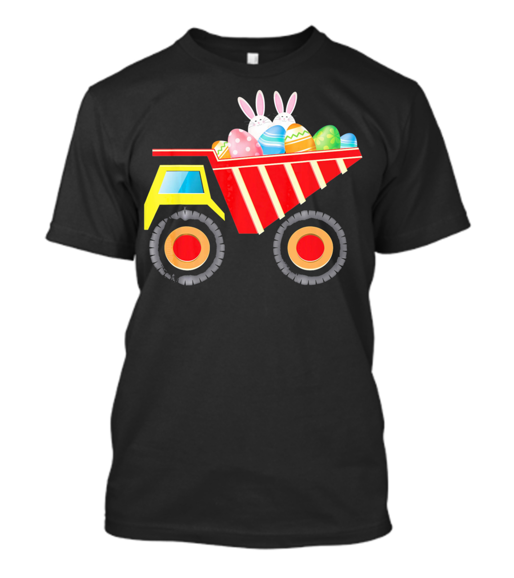 Dump Truck Carrying Easter Day Eggs With Bunny Ears T-Shirt