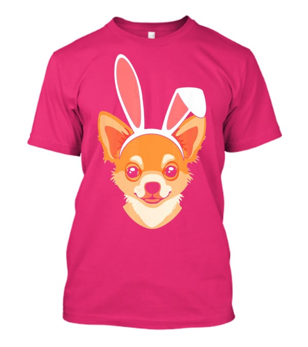 Easter Joy Chihuahua With Bunny Ears Cartoon T-Shirt