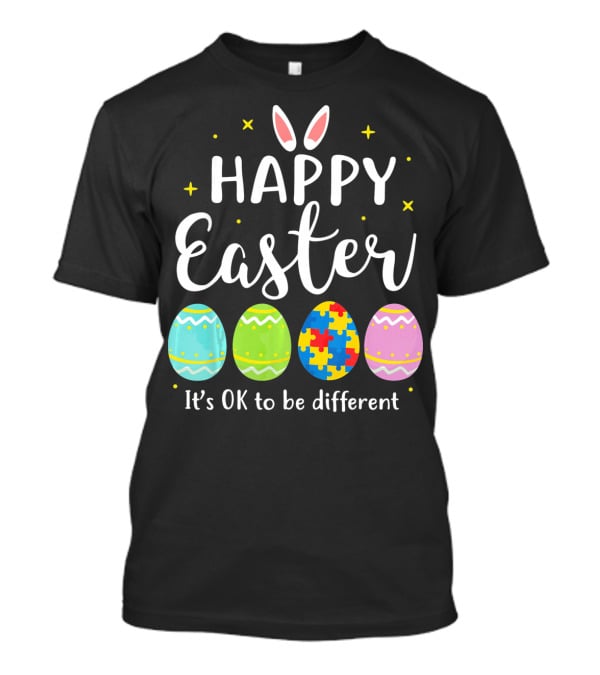 Happy Easter Bunny Puzzle Egg It's OK To Be Different T-Shirt