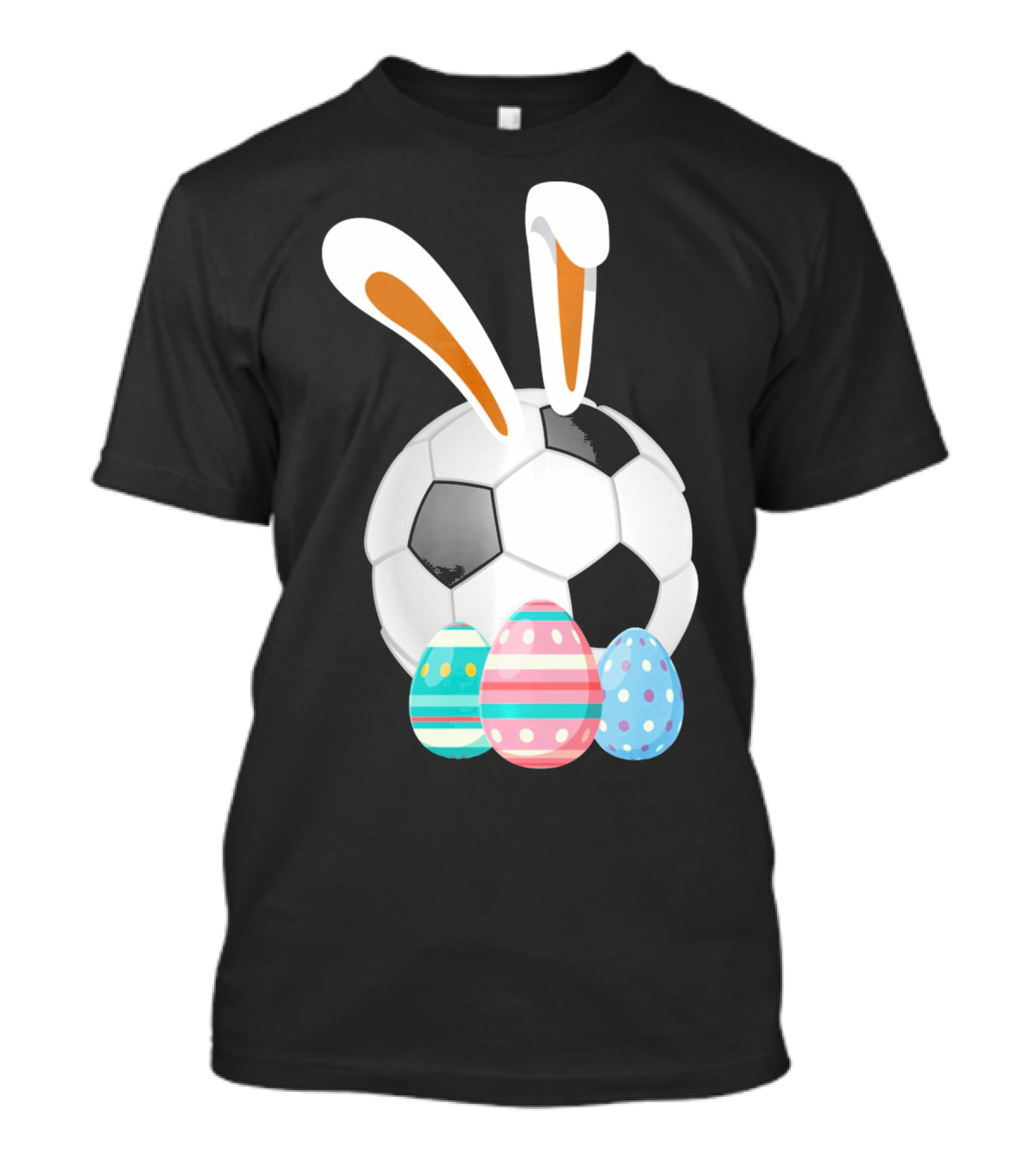 Easter Bunny And Soccer Ball With Colorful Eggs For Boys T-Shirt