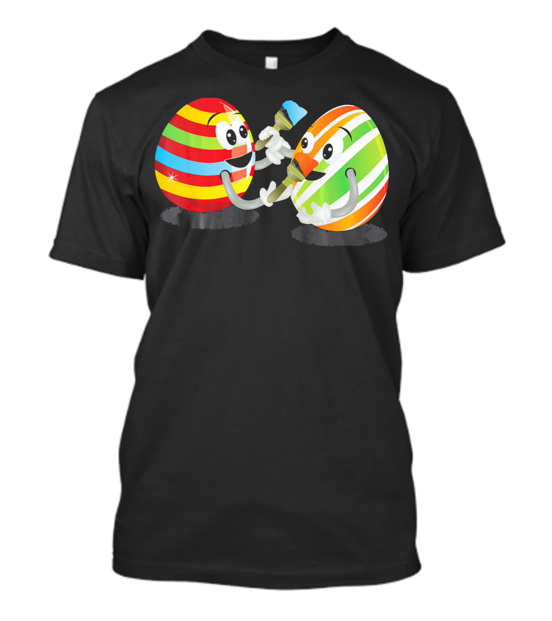 Egg Painting Funny Easter Coloring Activity With Striped Cartoon Eggs T-Shirt
