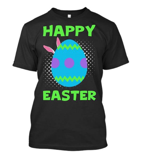 Happy Easter Colorful Egg Bunny Ears T-Shirt
