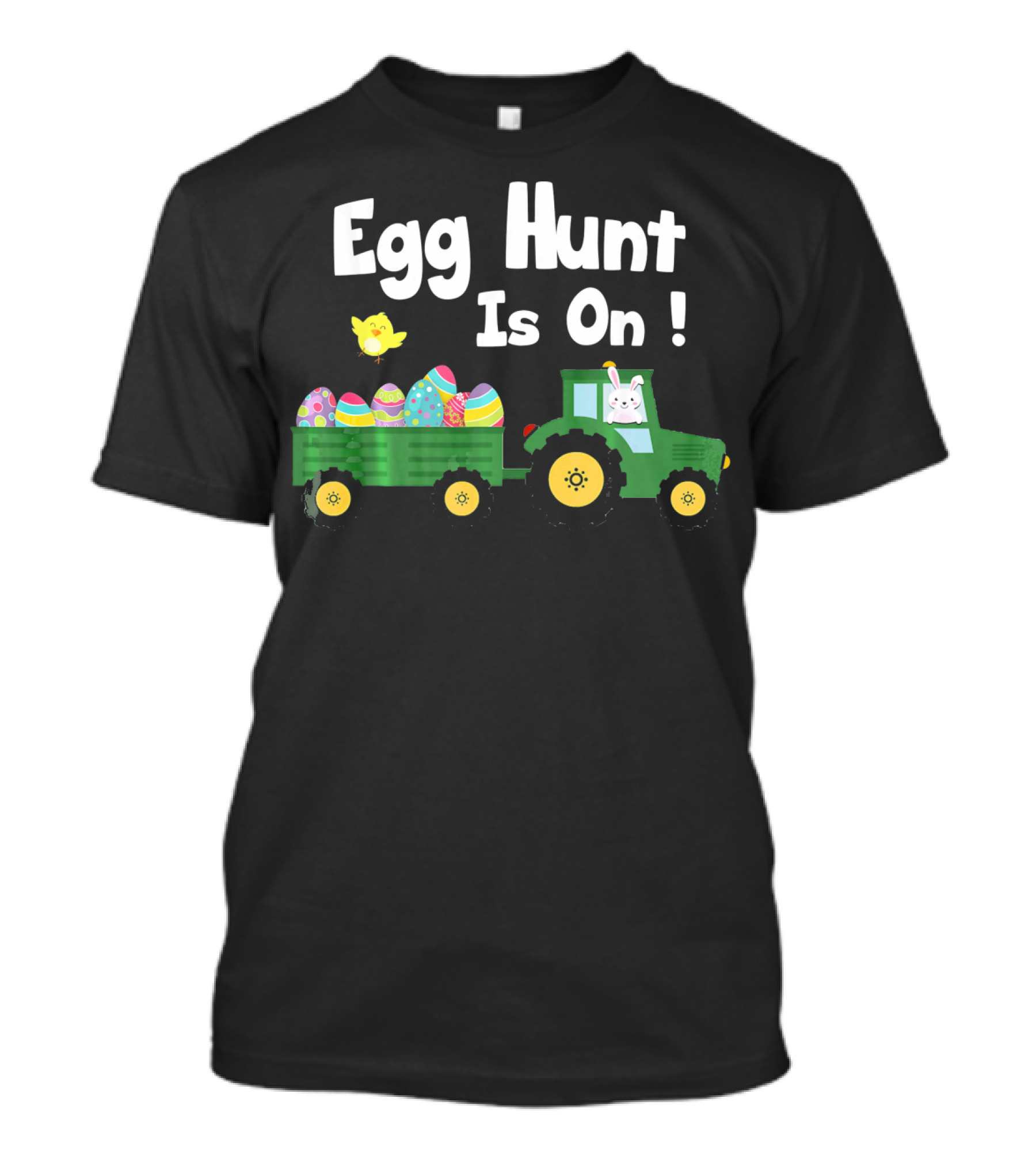 Egg Hunt Is ON Funny Easter Bunny Tractor With Eggs T-Shirt