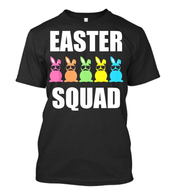 Easter Squad Family Funny Mustache Bunny Egg Hunting T-Shirt